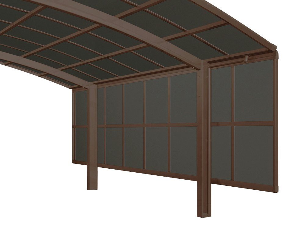 Ximax Carport-Seitenwand, BxH:491x150 cm, 2 Module-mattbraun, für Carports Portoforte und Linea