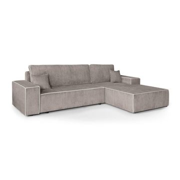 Beautysofa Ecksofa Erni, inkl. Schlaffunktion, Bettkasten, L-Form Polsterecke im modernes Stil, 275 cm Sofa, stilvoll Corner Schlafsofa