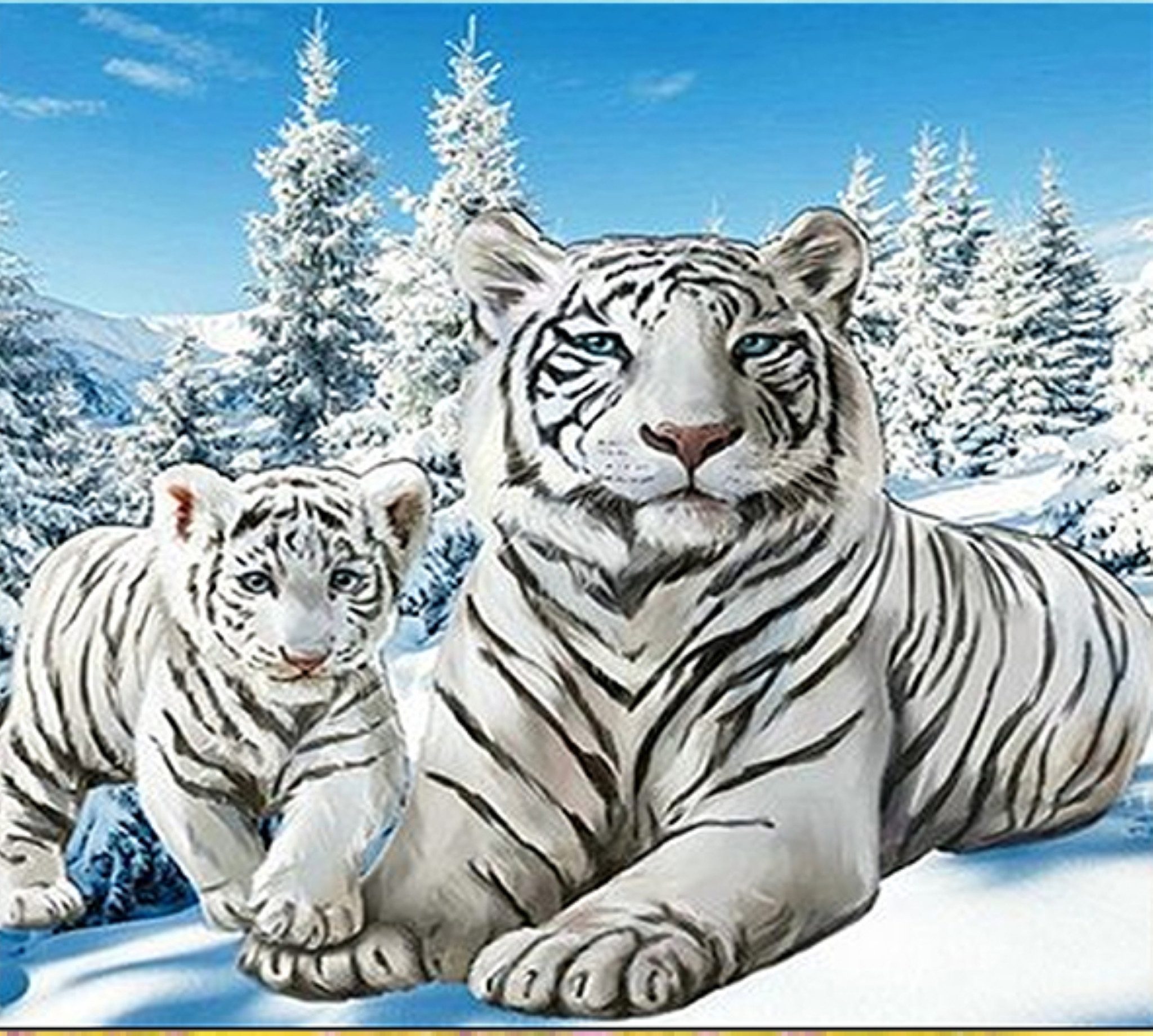 LA CUTE Malen nach Zahlen 5d Diamond Painting Weißer Tiger Malen nach Zahle günstig online kaufen