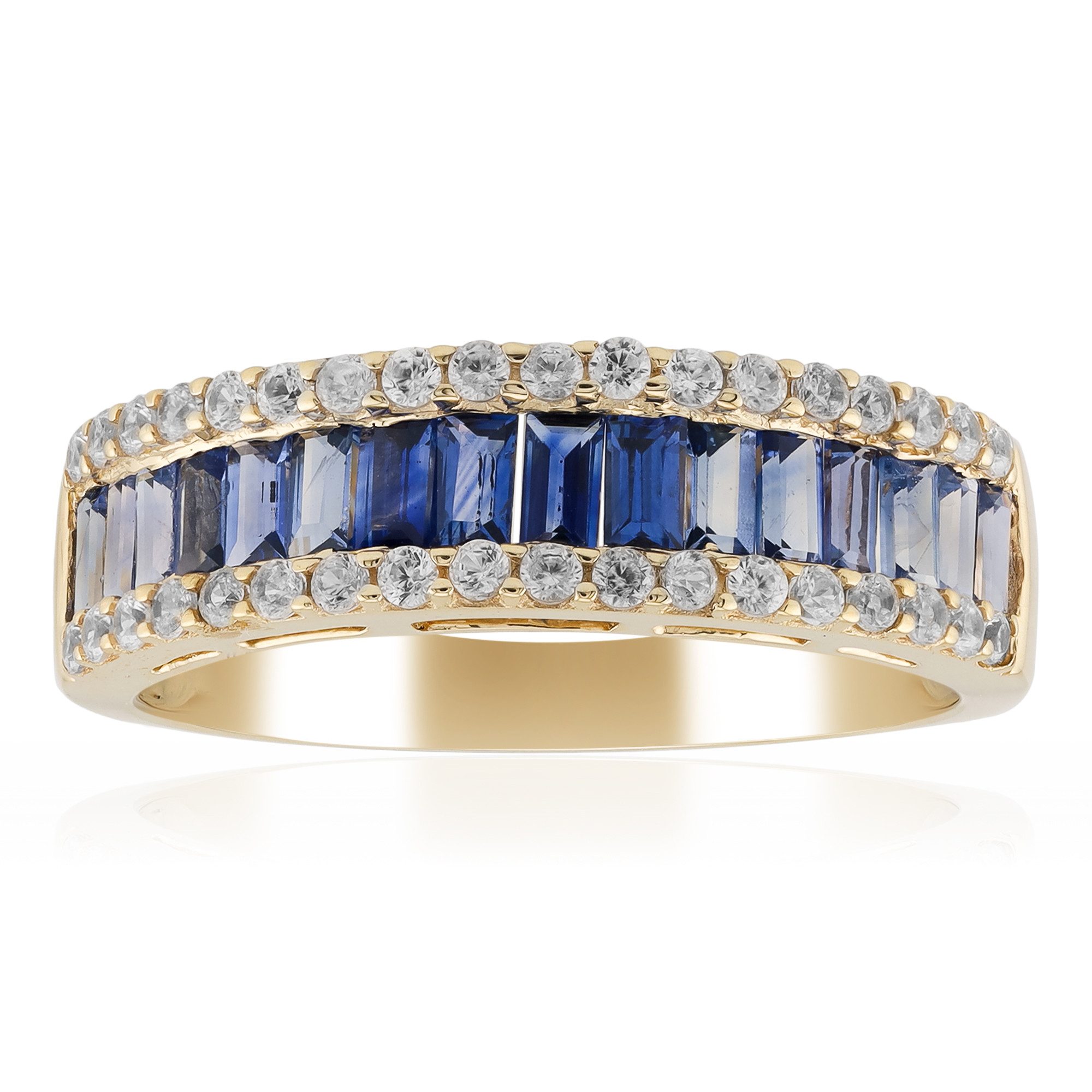Cavill Goldring Cavill eleganter 375er Gelbgoldring mit 1,57 ct blauen Saphiren (1-tlg)