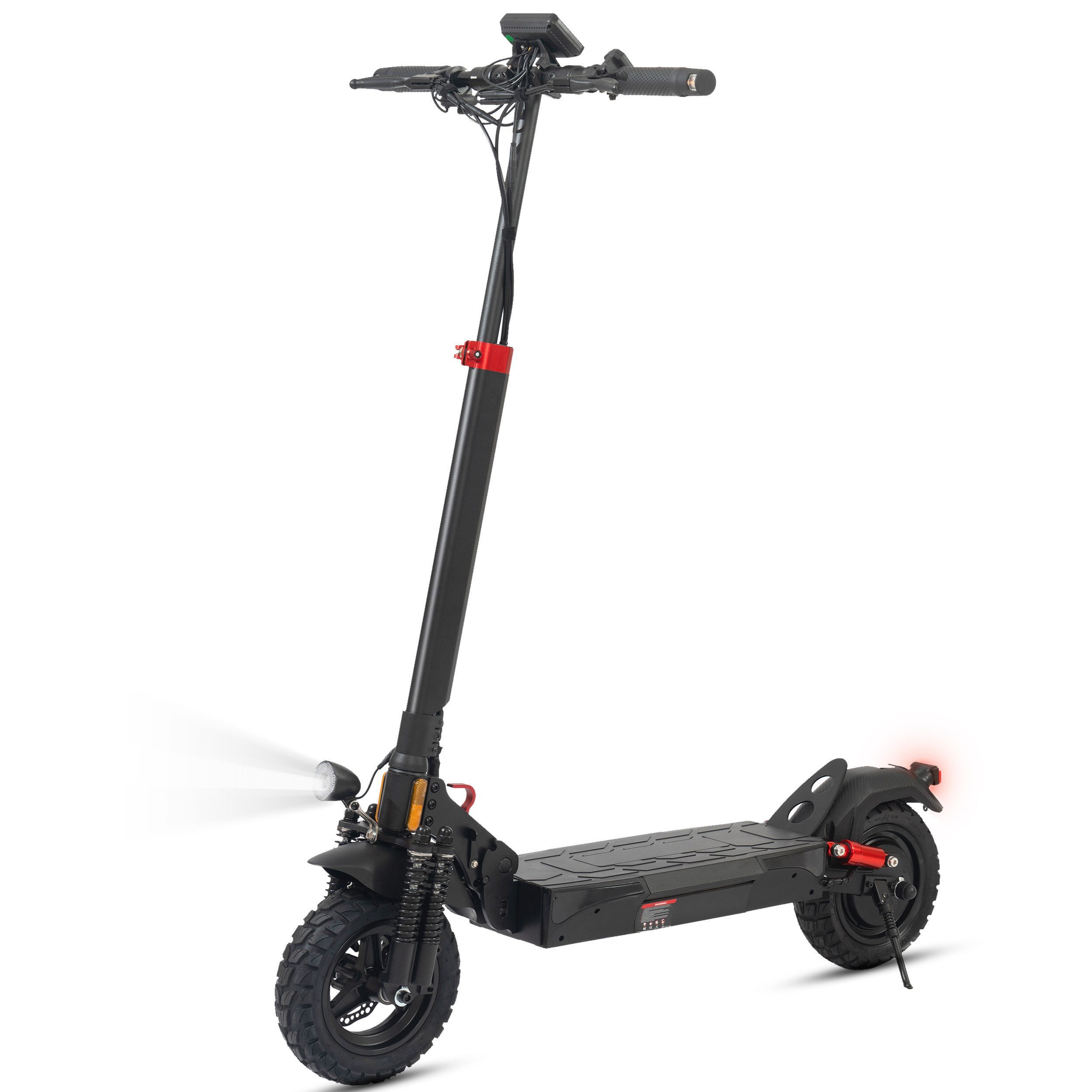 OOTD E-Scooter mit Straßenzulassung 10'' klappbarer E-roller, 60 km, Vollfederung, 500 W, 600Wh, Scheibenbremsen vorne und hinten, Offroad