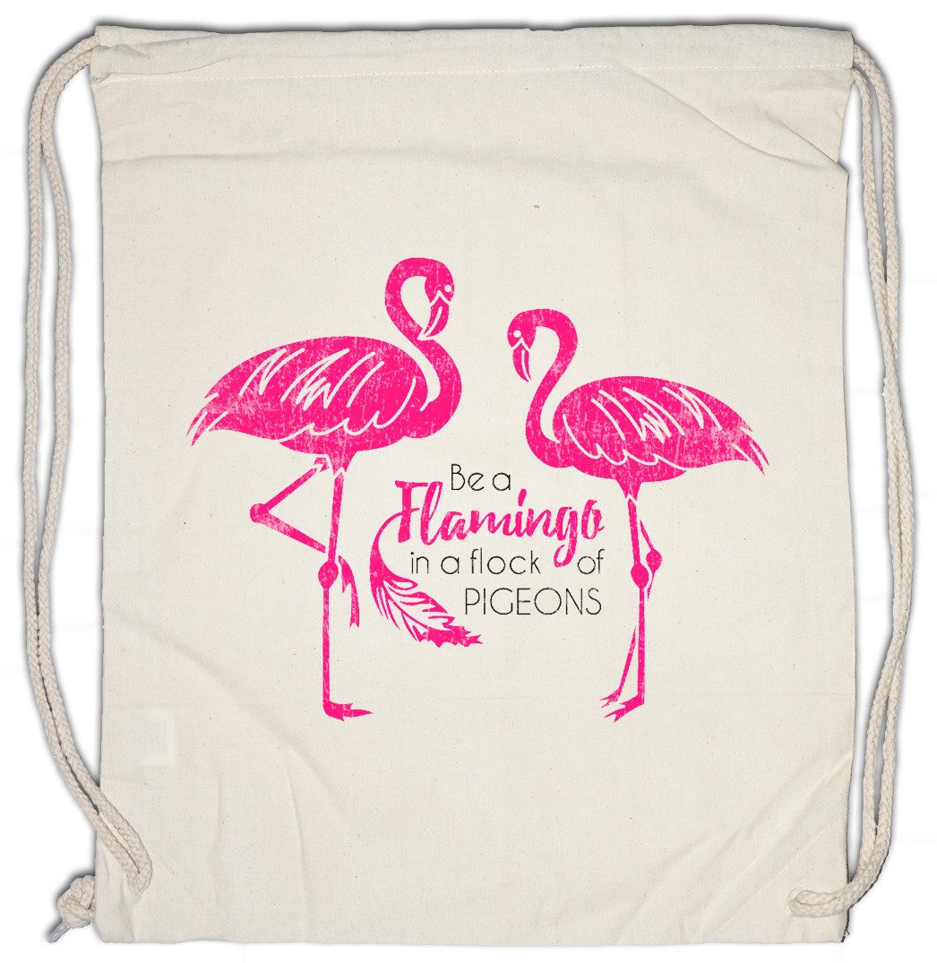 Urban Backwoods Turnbeutel Be A Flamingo Turnbeutel Unicorn Vogel Einhorn Prinzessin Princess (1-tlg), Flamingos Animal Welfare Wildlife