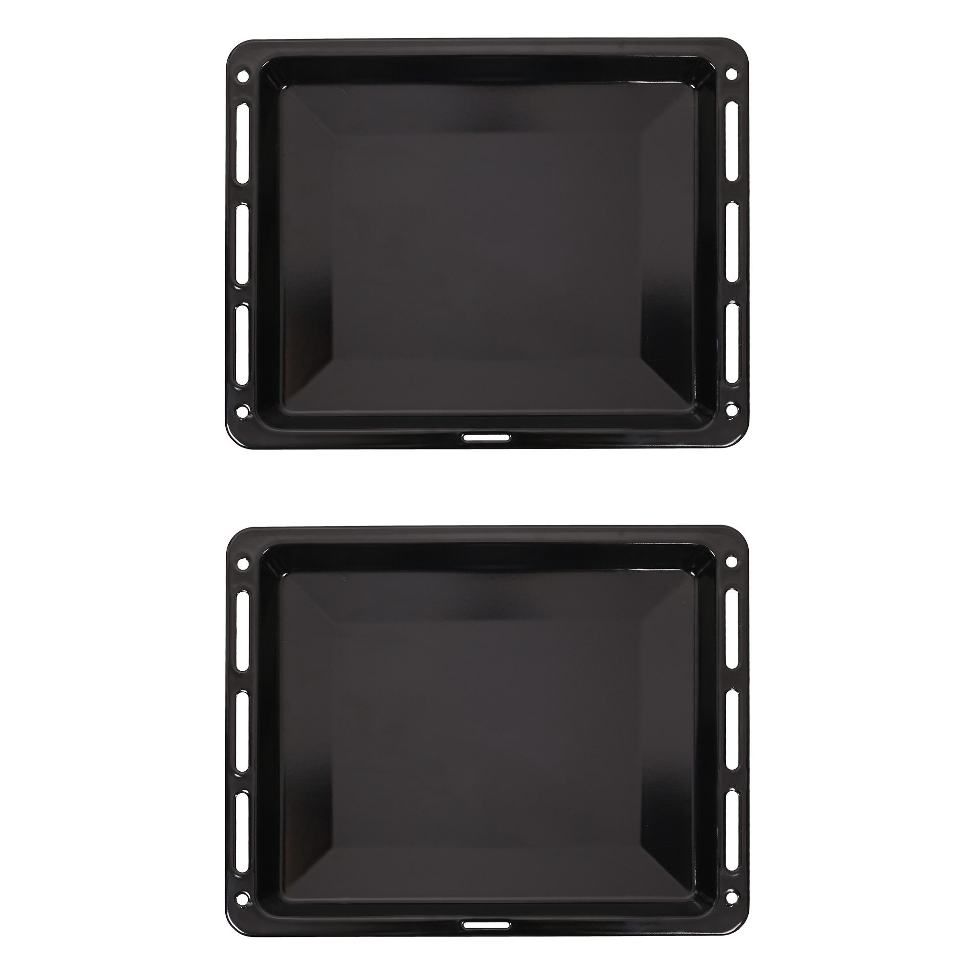 ICQN Backblech 460 x 370 x 30 mm, Fettpfanne für Backofen, Doppeltemailliert, (Backblech Set, 2-St), Passend für Bosch Neff Constructa, Kratzfest & Rosfrei