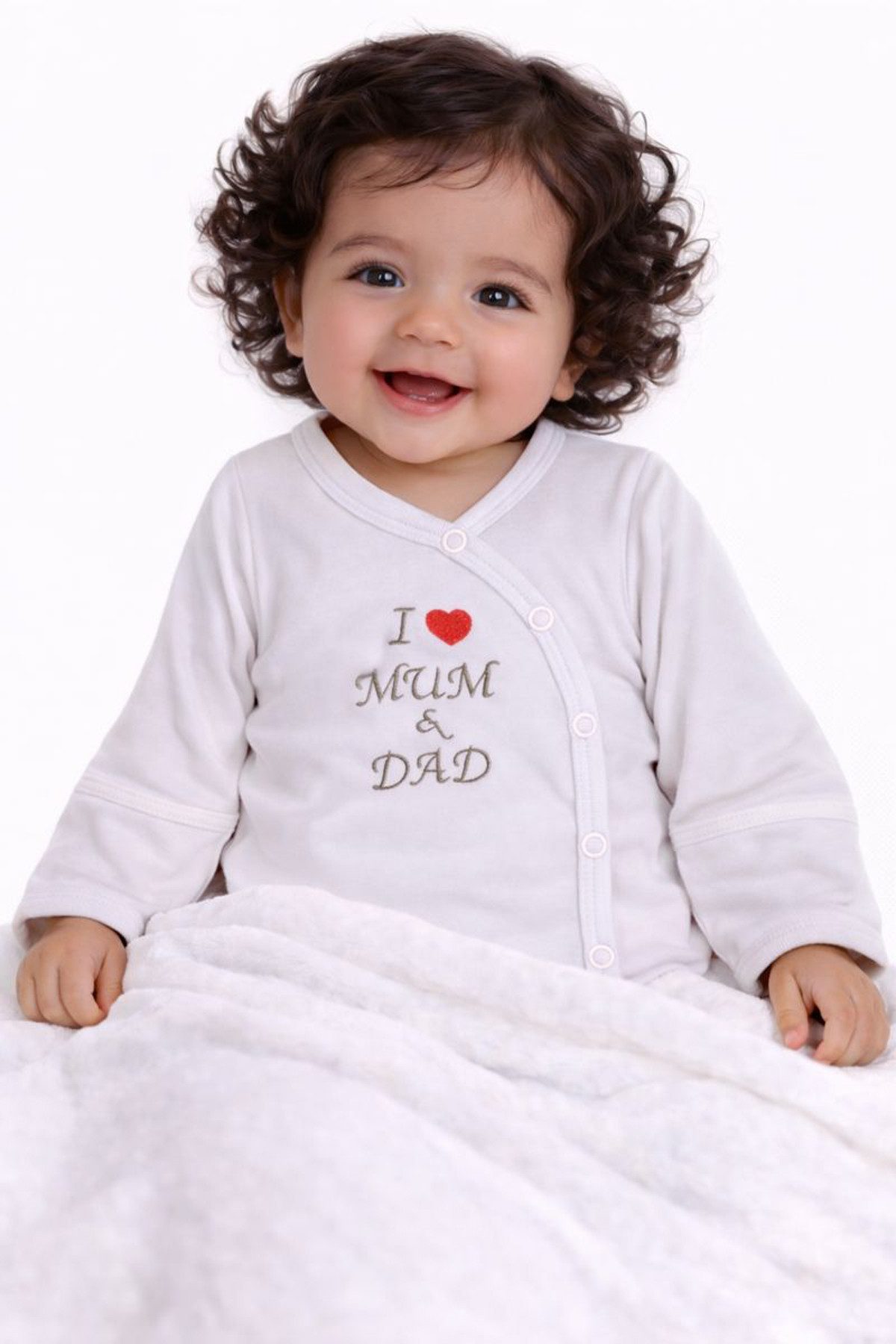 La Bortini Wickelbody Wickelbody mit Kratzschutz Baby Langarmbody in Weiß aus reiner Baumwolle, 44 50 56 62 68 74 80 86 92 98 104