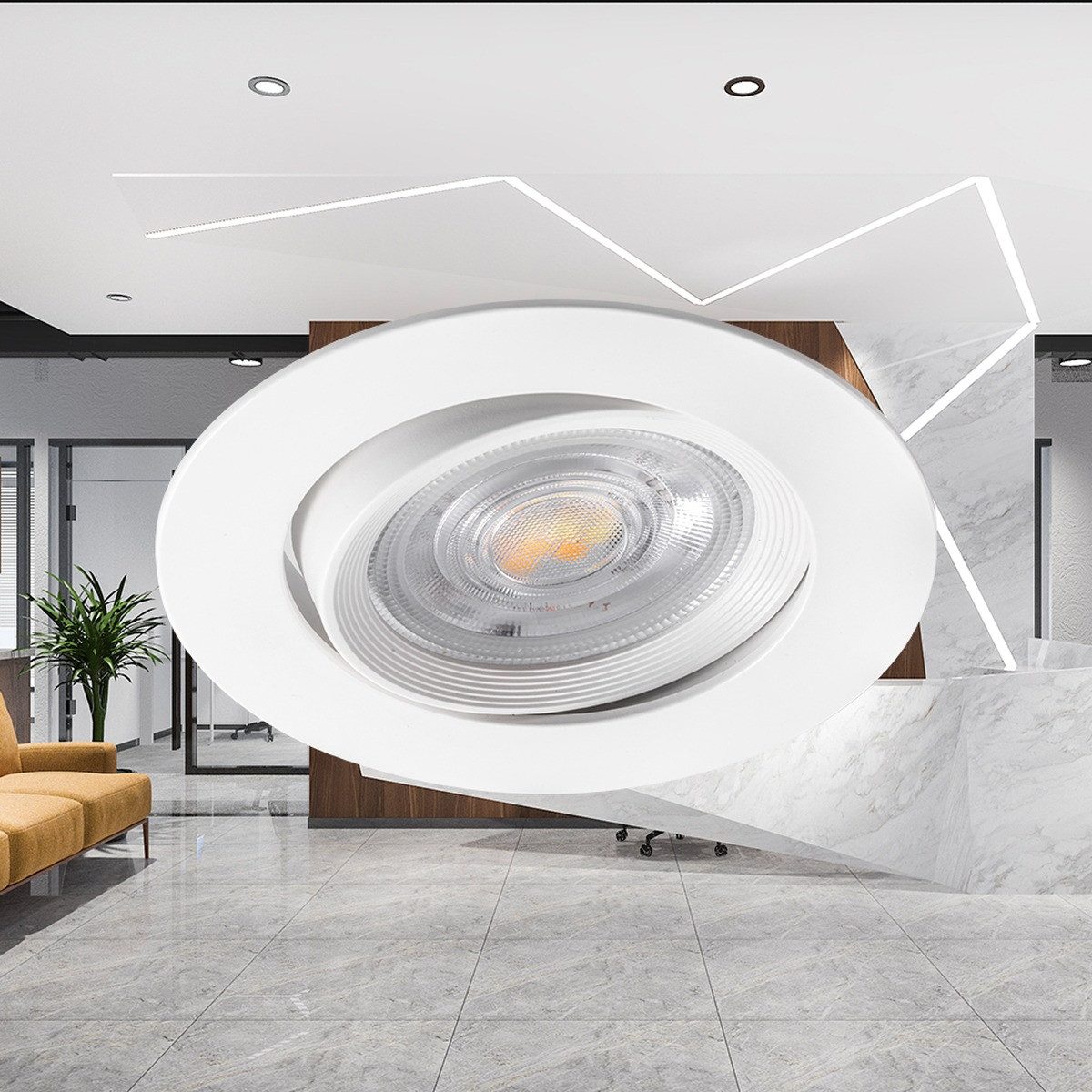 Braytron LED Einbaustrahler Rund 7W Dimmbar schwenkbar 3in1 Farbwahl Spot Einbauleuchte, LED fest integriert, Neutralweiß, Kaltweiß, Warmweiß, Energieeffizient, Flimmerfrei, Schwenkbar, Dimmbar, Farbwechsel