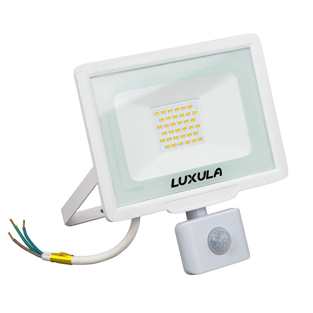 LUXULA LED Flutlichtstrahler LUXULA LED Fluter 30 W 3000 K Warmweiß Weiß, LED fest integriert, Warmweiß