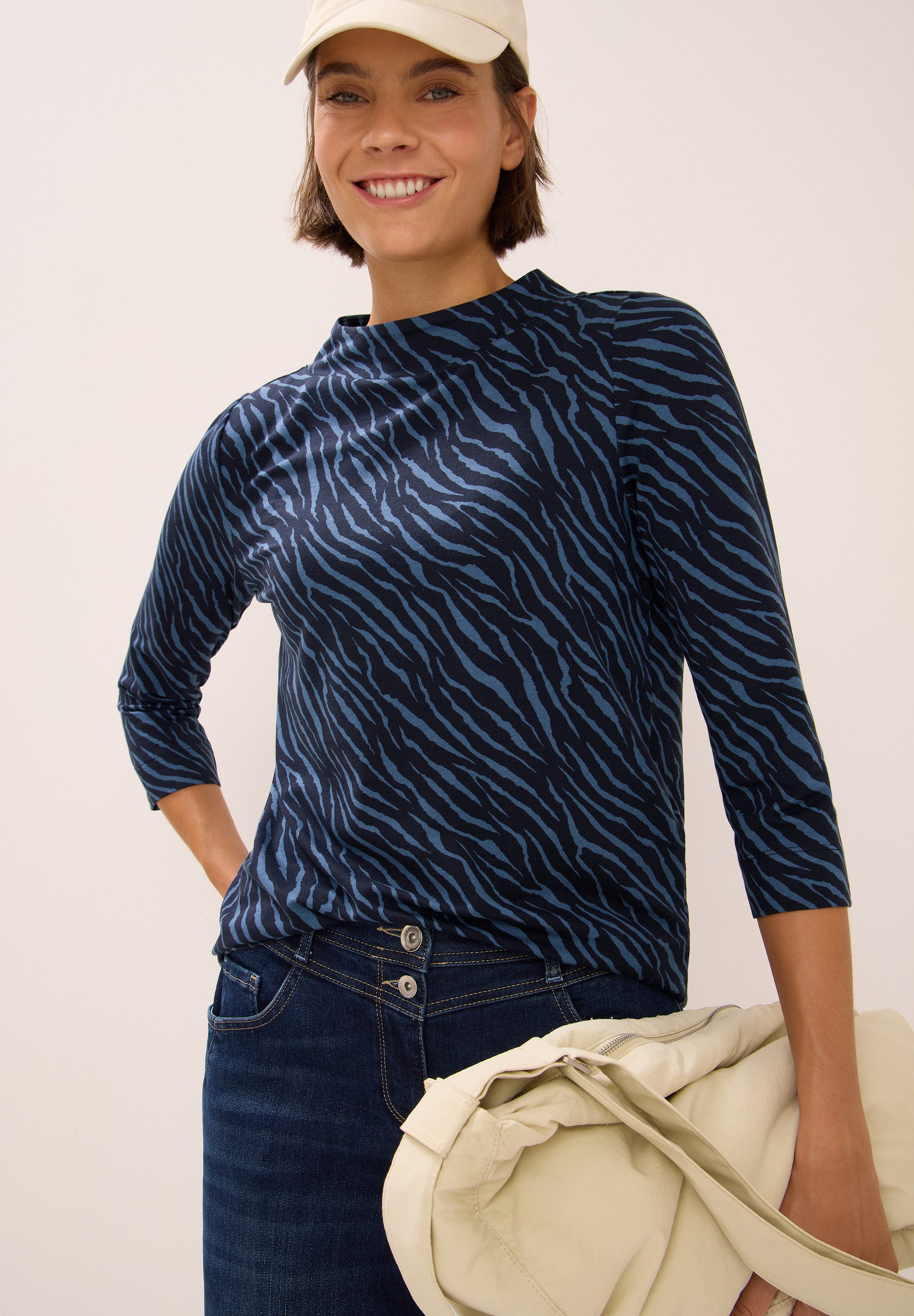 CECIL 3/4-Arm-Shirt mit Minimal Animal-Print günstig online kaufen