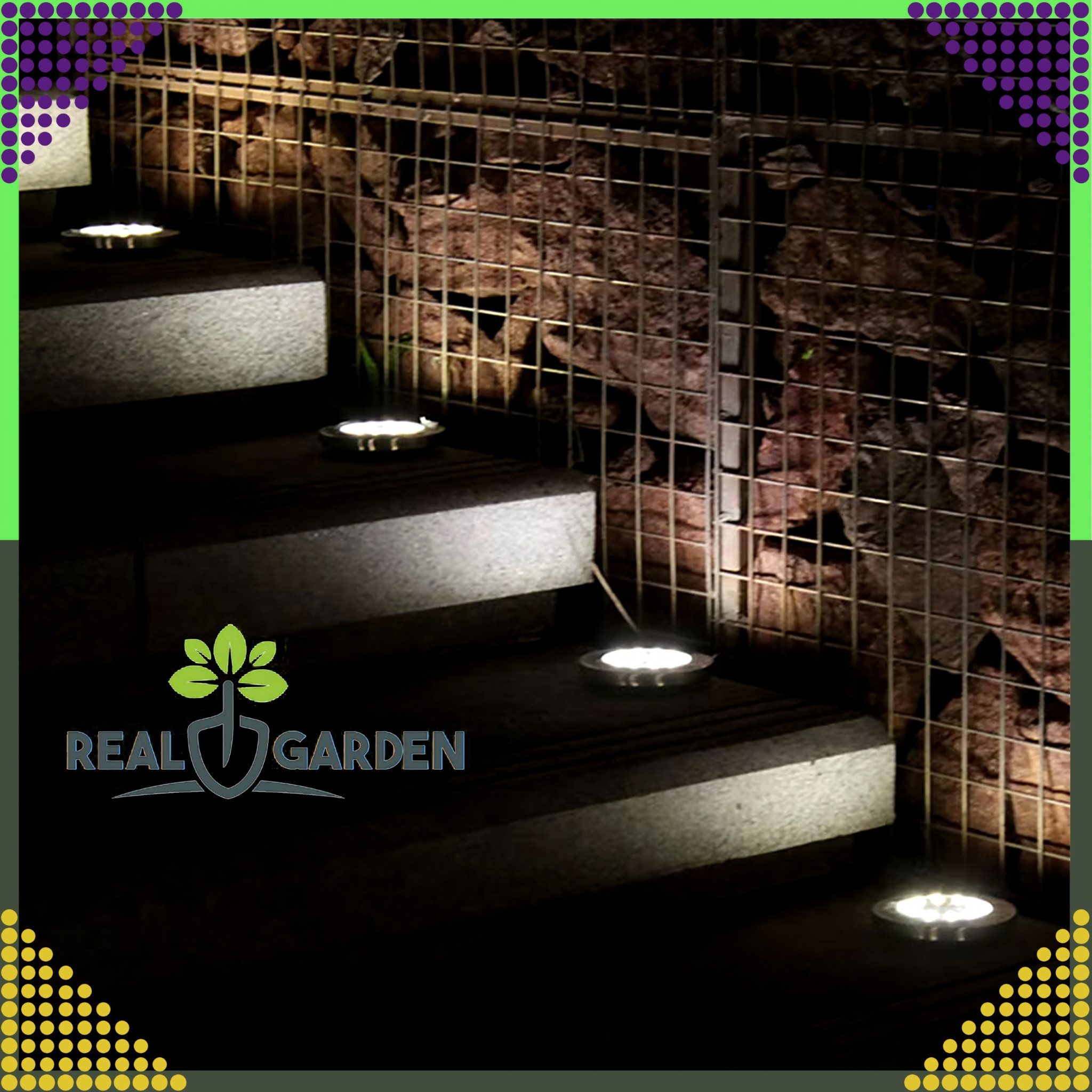 Realb2b LED Solarleuchte 4x Solar LED Bodenleuchten mit Dämmerungssensor für Außen, 8 integrierte LEDs pro Lampe, solarbetrieben, Wetterfeste Solar-Bodenleuchte – Bild 5 von 5