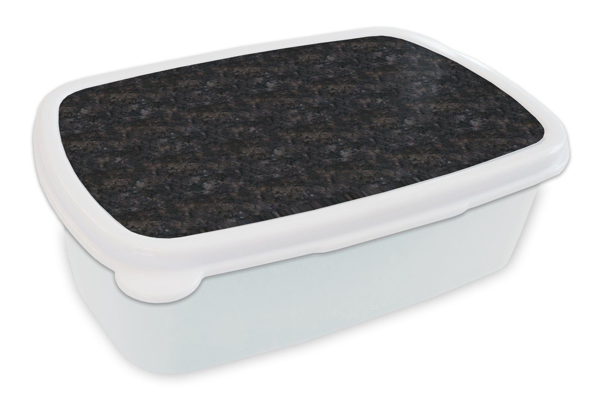 MuchoWow Lunchbox Granit - Stein - Muster, Kunststoff, (2-tlg), Brotbox für Kinder und Erwachsene, Brotdose, für Jungs und Mädchen weiß
