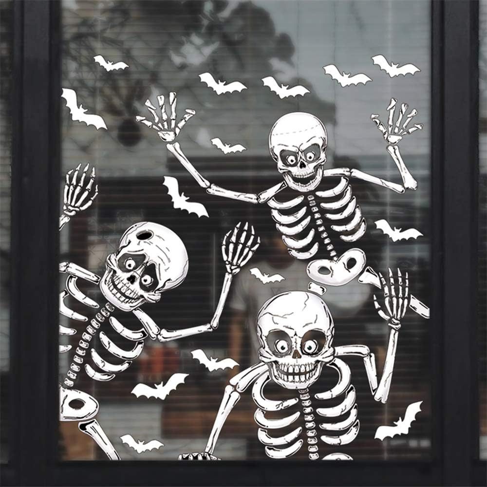 Bomiclss Fensterfolie 15 Stück Halloween Fensterbilder,Halloweendeko Fenstersticker