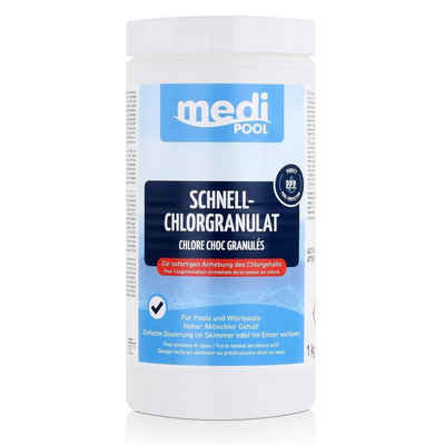 mediPOOL Poolpflege mediPOOL Schnell-Chlorgranulat 1kg - Anhebung des Chlorgehalts (1er Pa