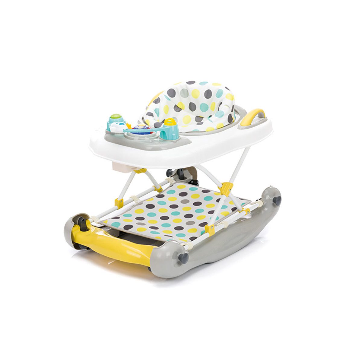 Fillikid Fahrradhelm Fillikid Lauflerngerät Punkte gelb/grau, Lauflernhilfe Babywalker Spiel- und Lauflernwagen