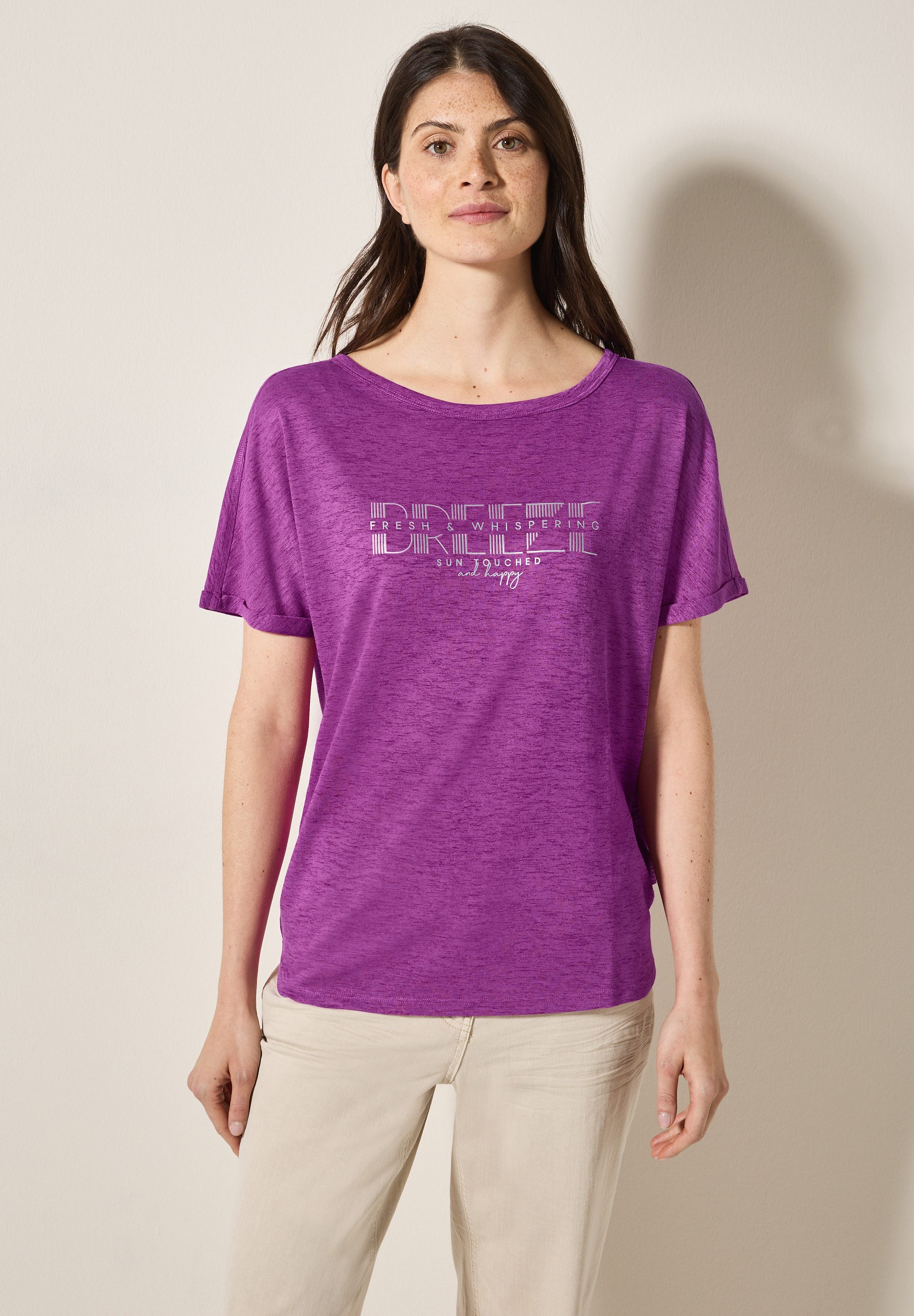CECIL Print-Shirt im angenehmen Materialmix