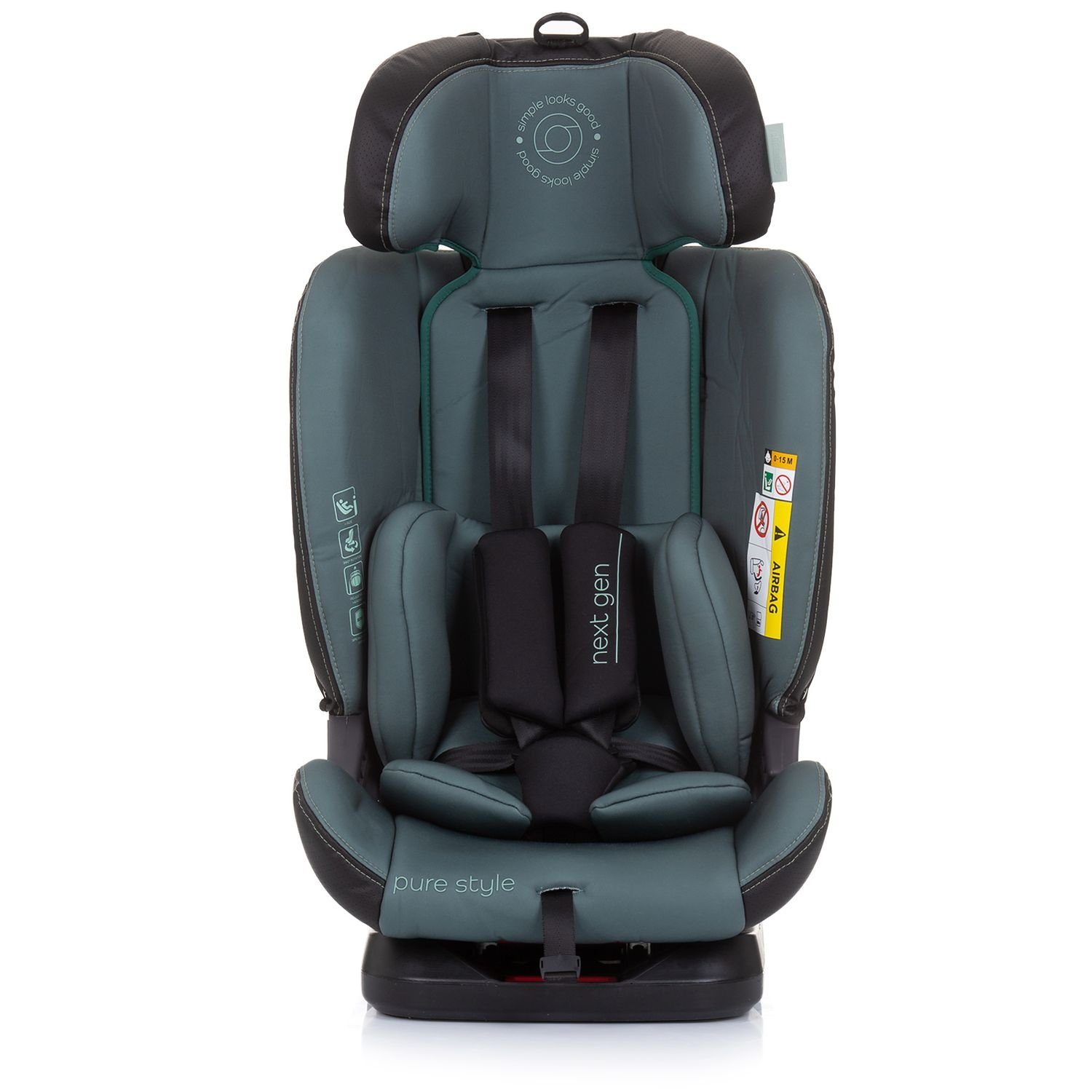 Isofix cm) Reboard - Kindersitz kg, grün i-Size drehbar Autokindersitz Next 360° (40 bis: Gen, 36 Chipolino 150