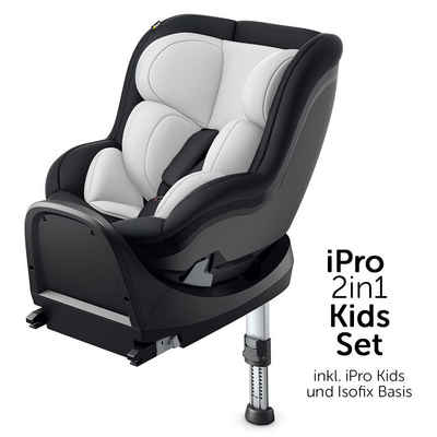 Hauck Autokindersitz iPro Kids - Caviar, bis: 18 kg, (2-tlg), Reboard Kinderautositz mit Isofix Basis iPro Base - i-Size bis 4 Jahre