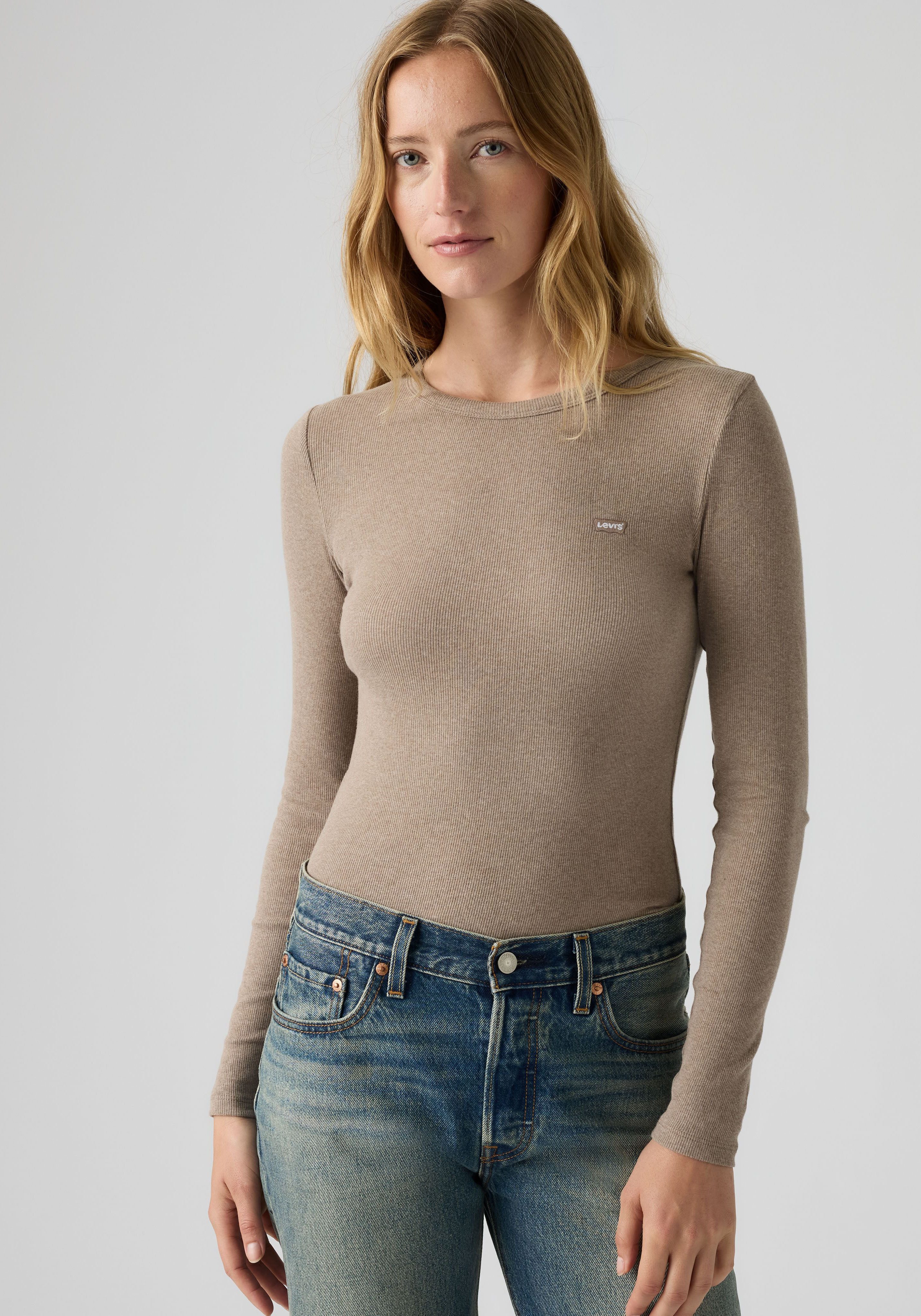 Levi's® Langarmshirt HAYES LS TEE in Ripp-Optik