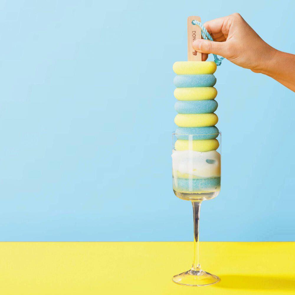 Donkey Products Reinigungsschwamm Crazy Spülschwamm Curls Lemon Gelb / Blau