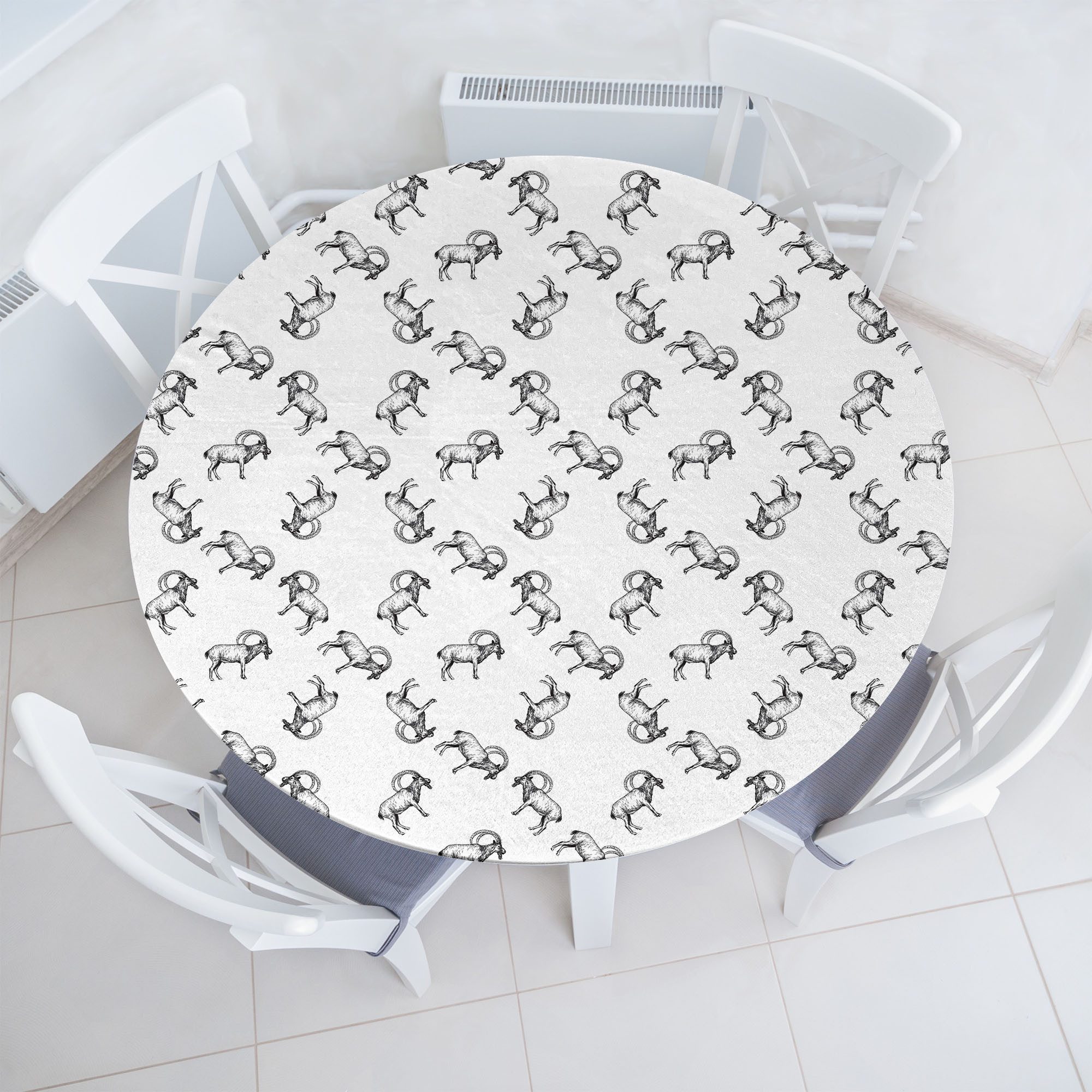 Tischdecke Rundum-elastische Stofftischdecke