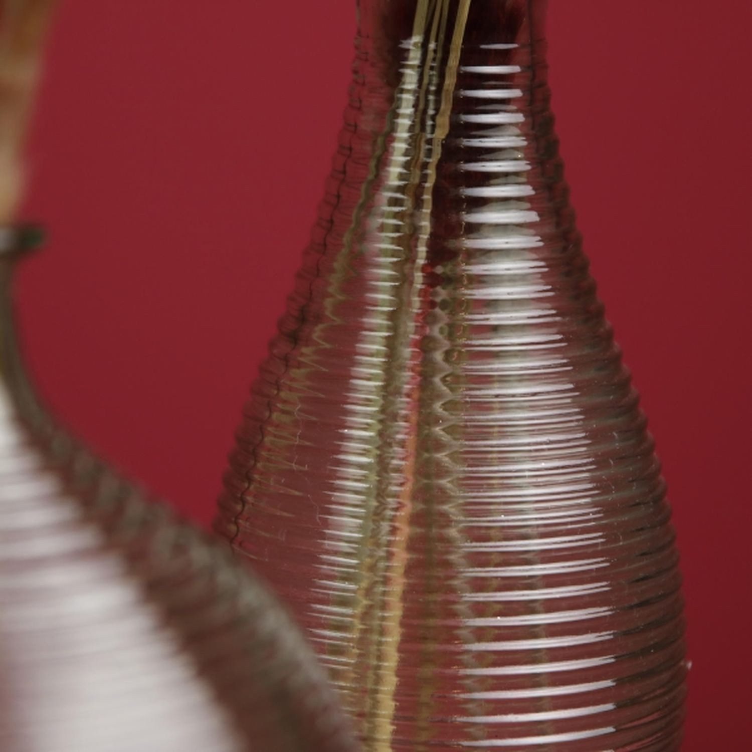 Werner Voß Dekovase Vase - gerillt - grün - eingefärbtes Glas - 11,5x24 cm