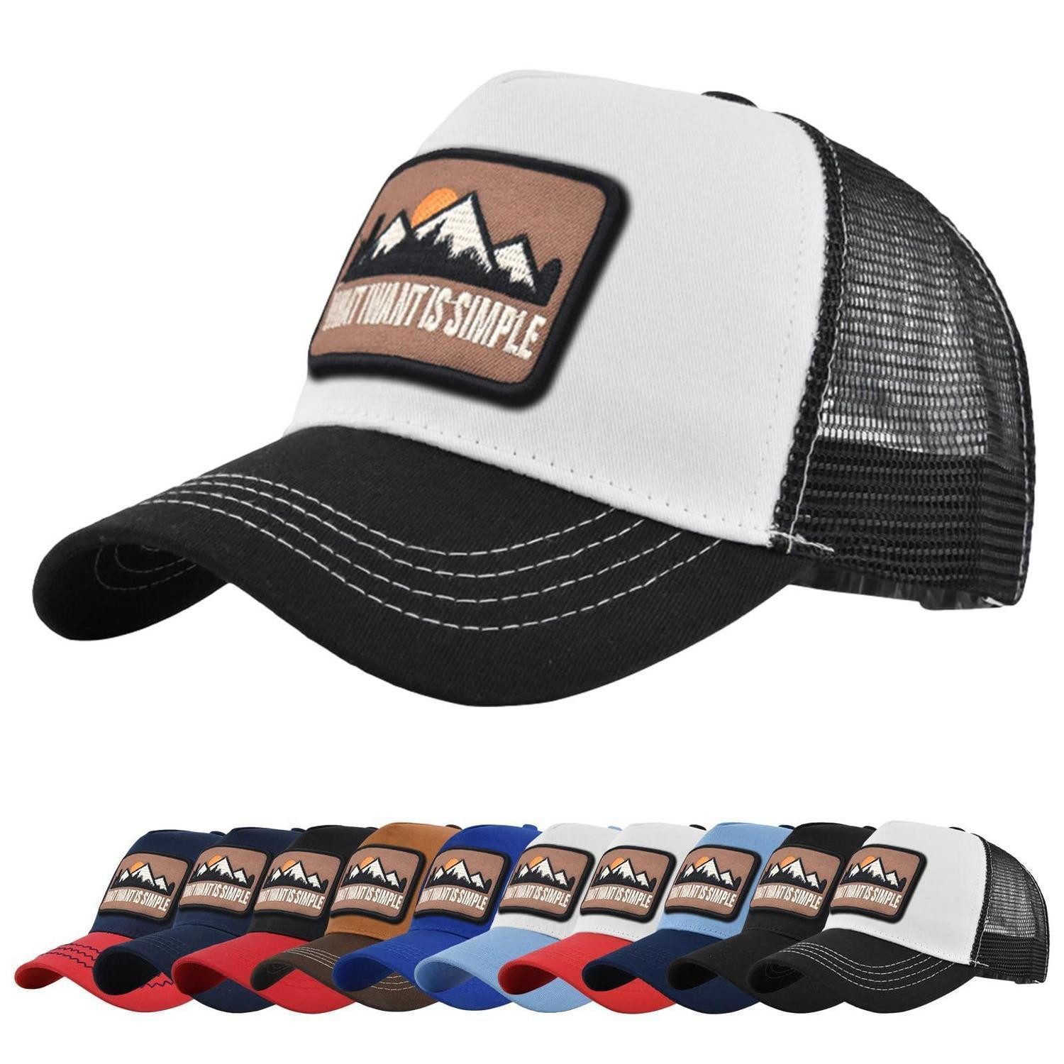 LuxusKollektion Trucker Cap Baseballmütze Stickerei Mesh Verstellbar Damen Herren Schwarz Weiß