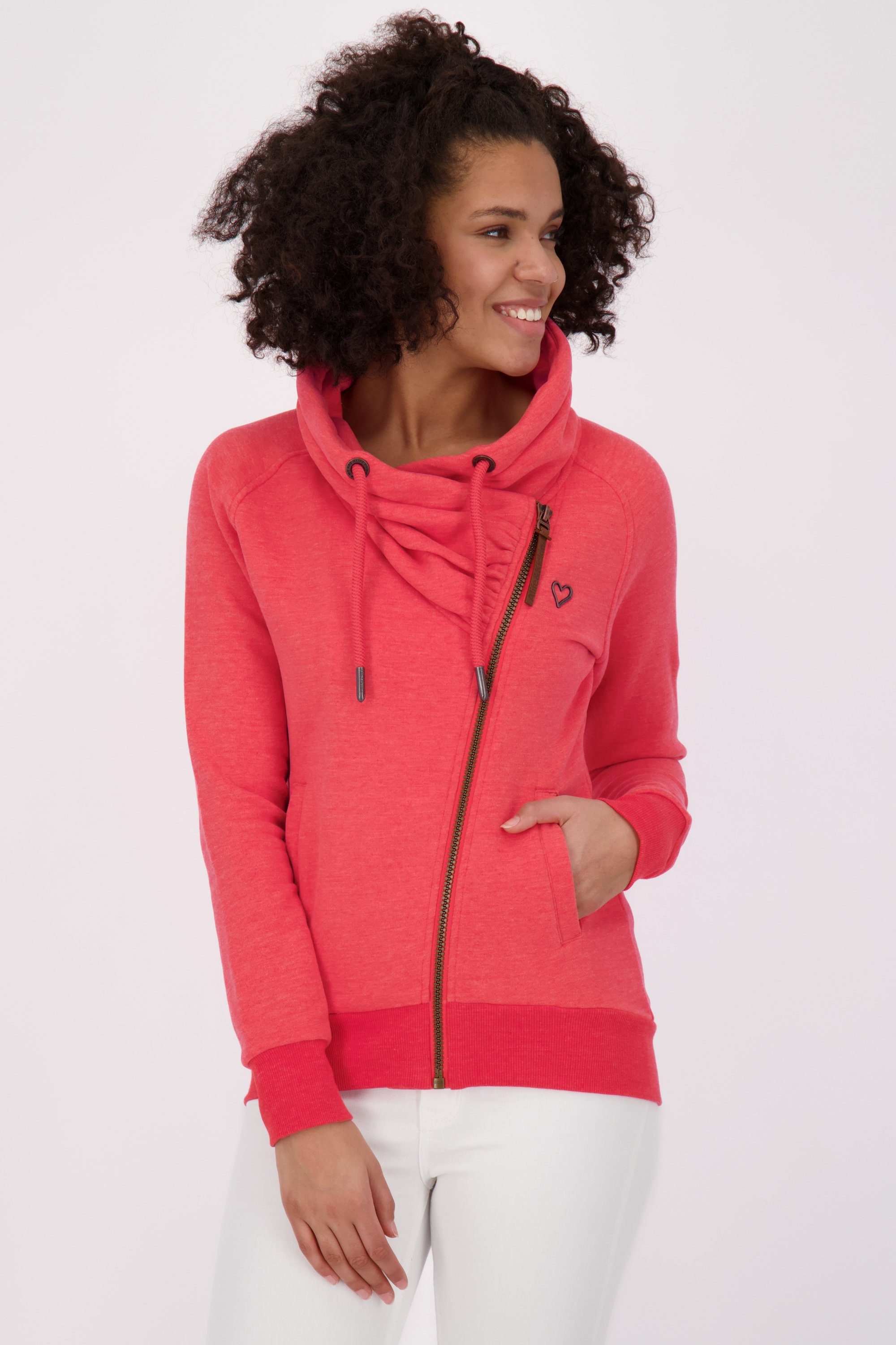 Alife & Kickin Kapuzensweatjacke Damen melange LimaAK Sweatjacke coral Sweatjacket A