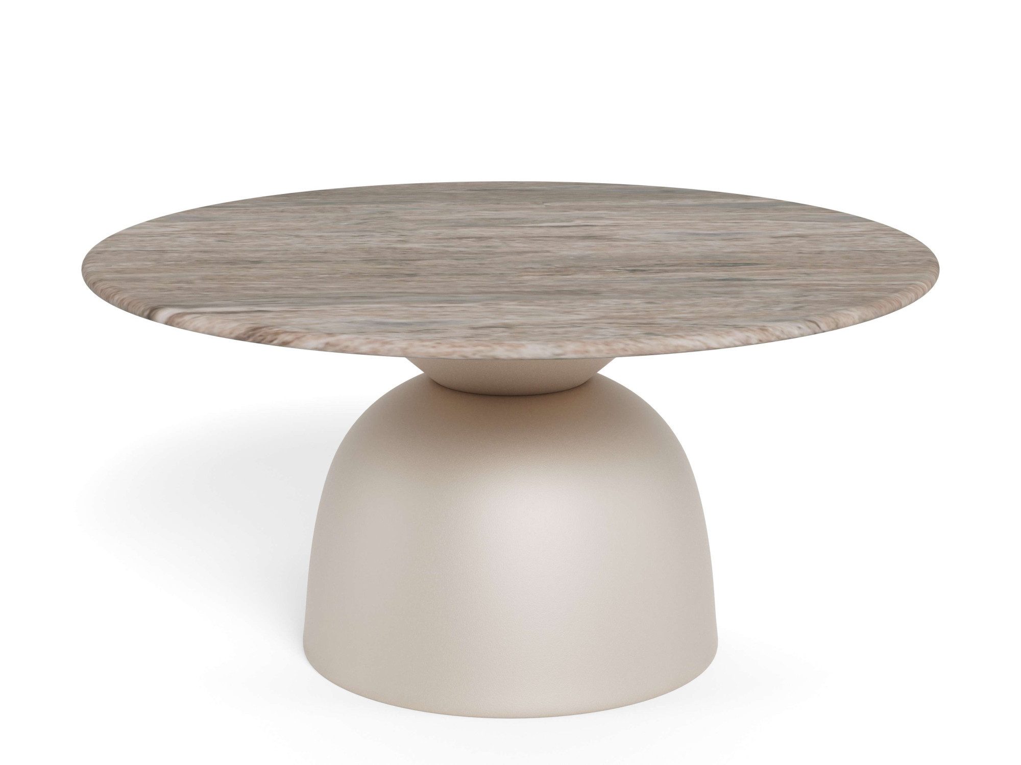 ACTONA GROUP Couchtisch Ferrol Beistelltisch– stilvoll & modern mit eleganter Marmorplatte, Rund. Grauer Toronto Marmor, raues Stahlgestell, grau. Ø: 80 cm