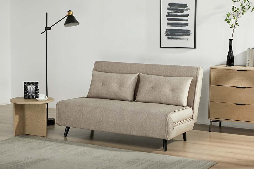 riess-ambiente Relaxsessel SMART MULTIFUNCTION 140cm champagner - Samt, Bettfunktion, FSC (Einzelartikel, 1-St), Ausziehbarer Schlafsessel - ideal für Arbeits-, Wohn- und Gästezimmer