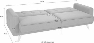 exxpo - sofa fashion 3-Sitzer Nappa, mit Bettfunktion und Bettkasten