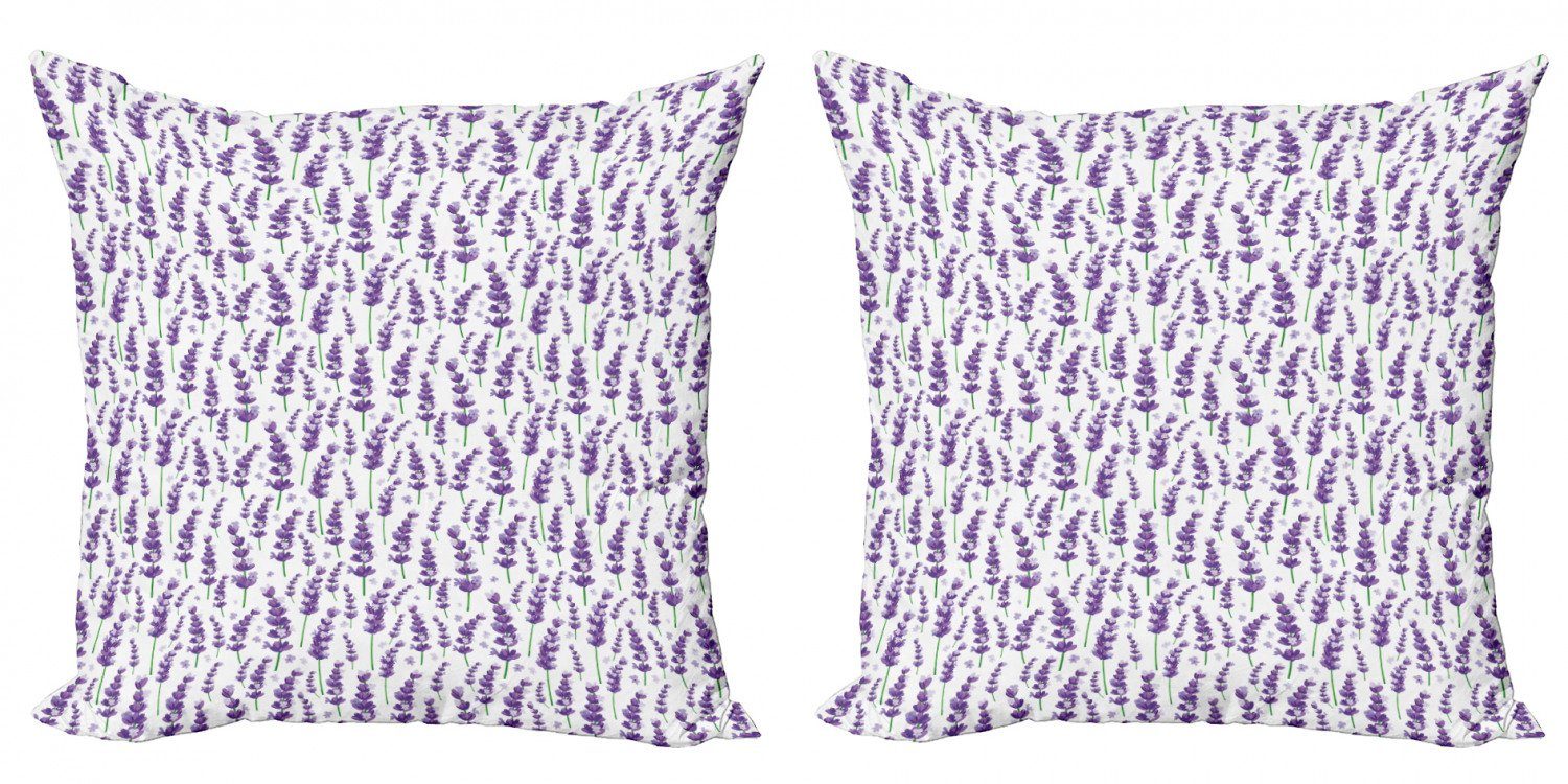 Kissenbezüge Modern Lavendel Kräuter Accent Frische Digitaldruck, (2 Blühende Stück), Doppelseitiger Abakuhaus