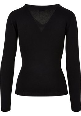 URBAN CLASSICS Rundhalspullover Urban Classics Damen Ladies Knitted V-Neck Sweater (1-tlg)