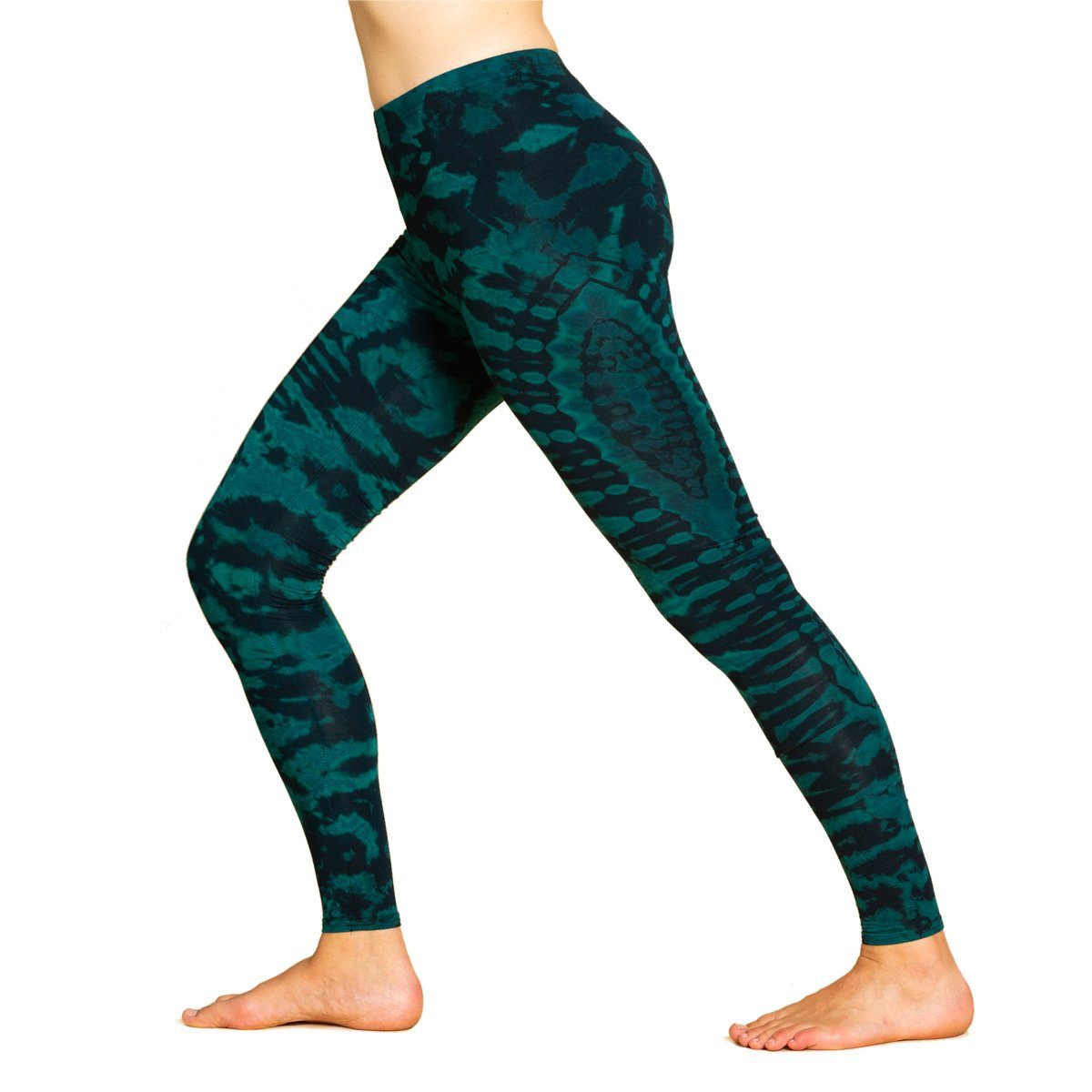 Leggings 'Dschungel' Yogaleggings Tiedye Leggings lange aus alternative Unikat PANASIAM turquise Sportleggings TD20 Batik Hippie Leggings natürlicher Batik Viskose