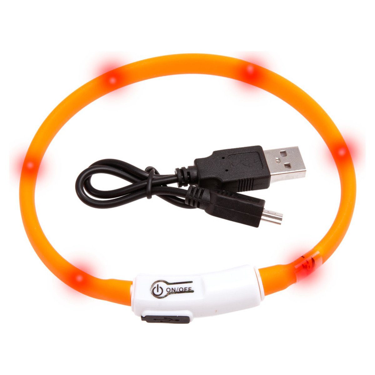 Leuchthalsband Visio Light - LED-Leuchtring für Katzen orange