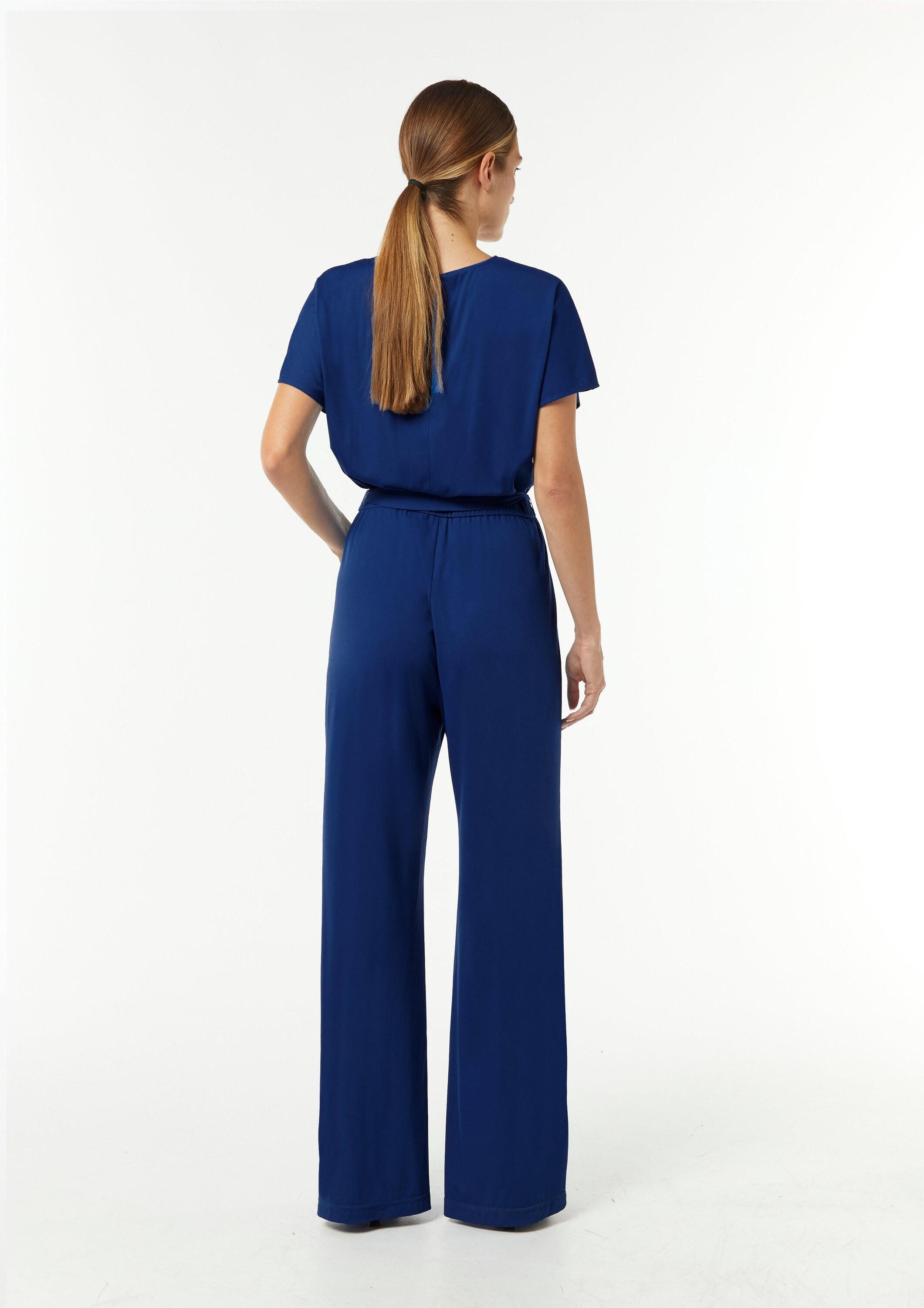 comma Jumpsuit Overall Jersey-Overall mit Taillengürtel im Loose Fit