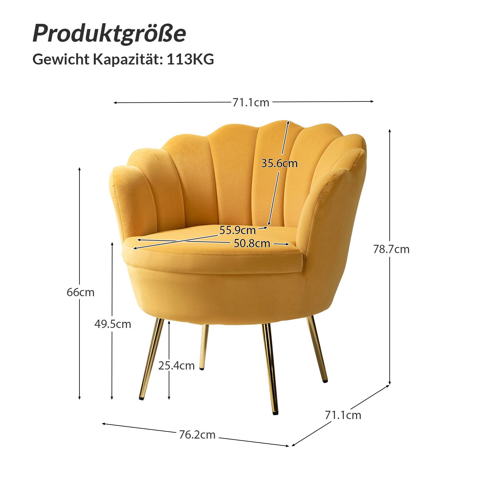 HULALA HOME Sessel Loungesessel Armlehnensessel mit günstig online kaufen