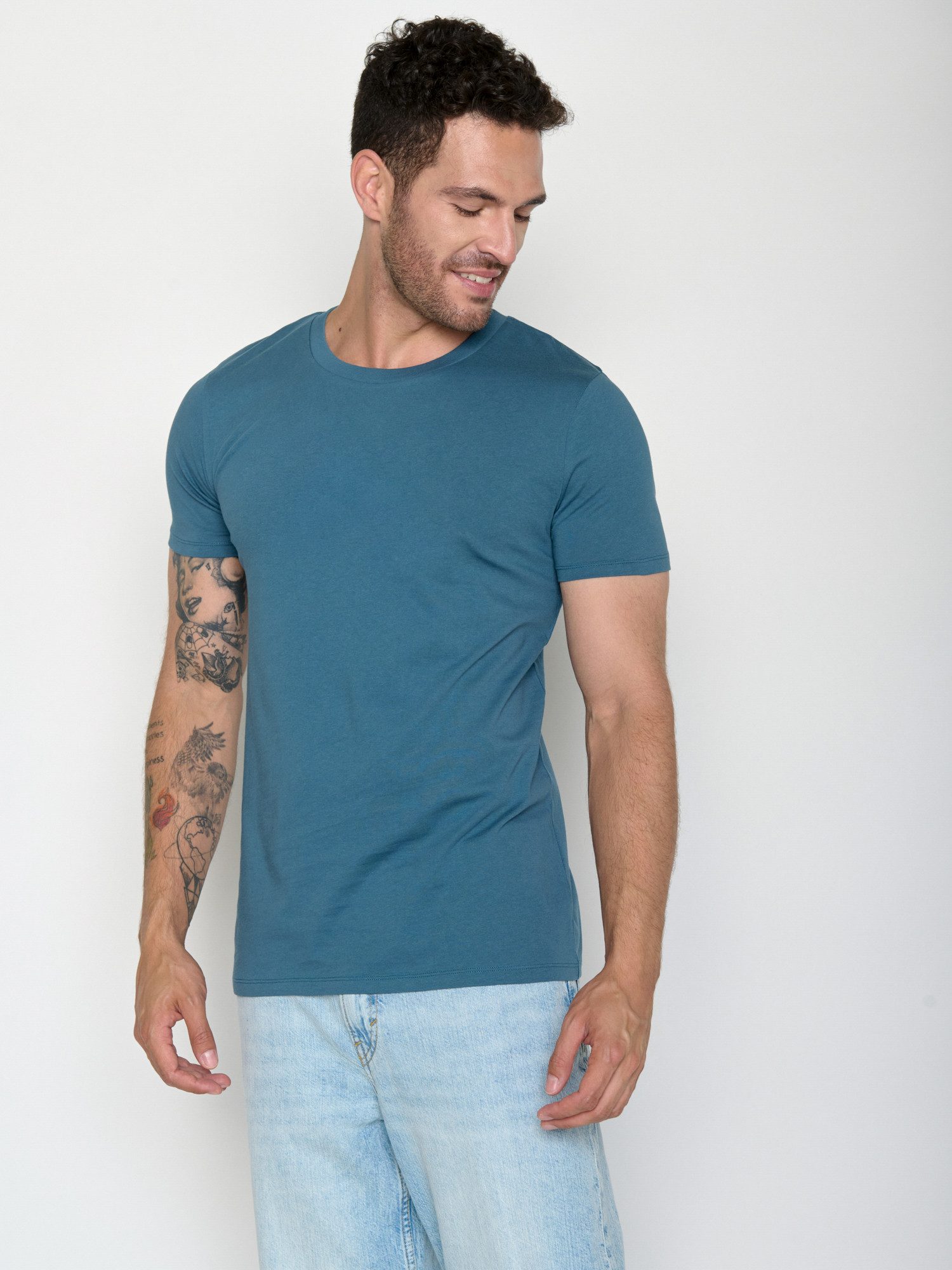 GreenBomb T-Shirt Guide Basic Motiv Basic (1-tlg., 1) klassischer Schnitt, tailliert, Rundhalsausschnitt, Bio-Baumwolle