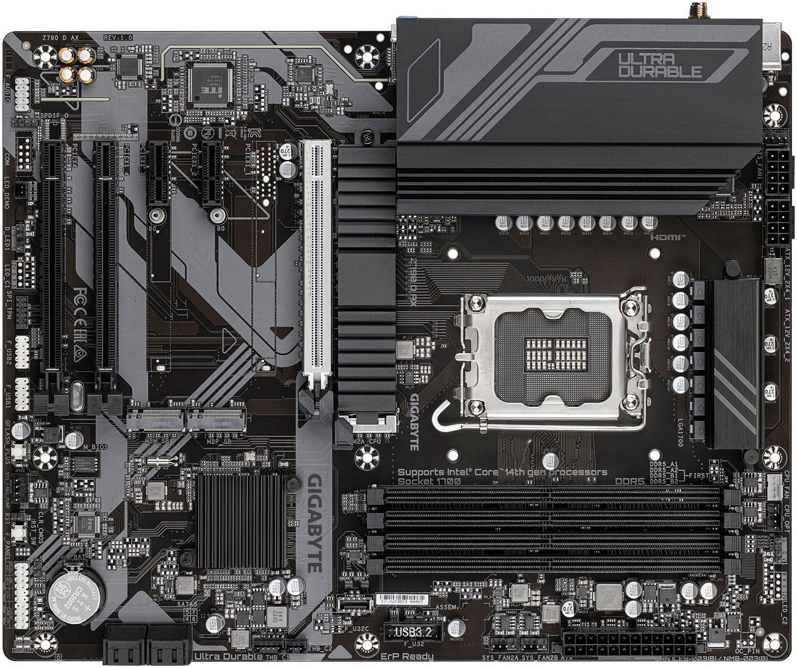 Gigabyte Z790 D AX Motherboard - Unterstützt Intel Core 14. Generation CPUs, 12 Mainboard