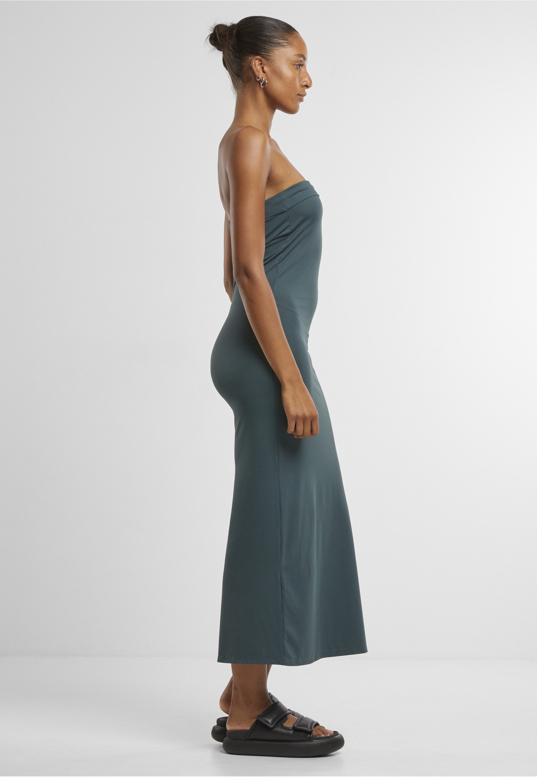 URBAN CLASSICS Shirtkleid Urban Classics Ladies Bandeau Midi Dress (1-tlg)
