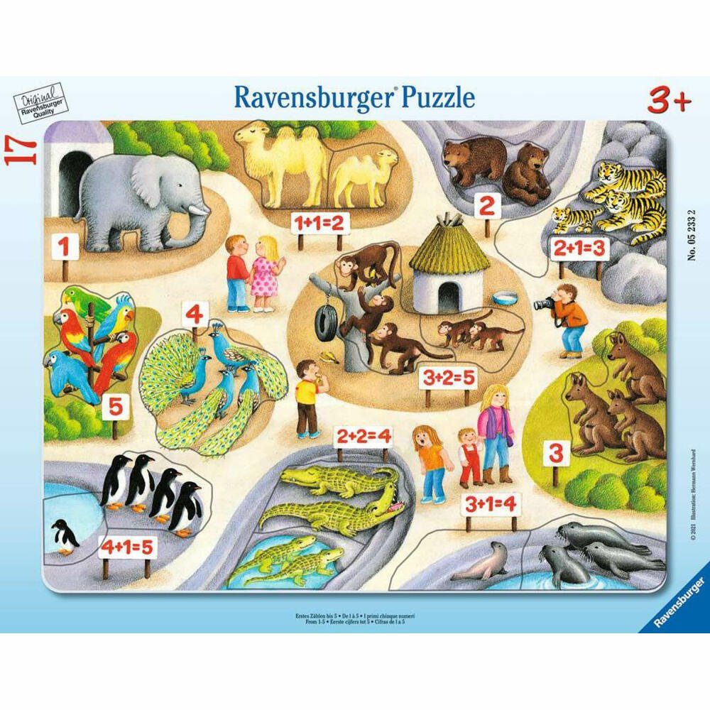 Ravensburger Rahmenpuzzle Erstes Zählen bis 5, 17 Puzzleteile