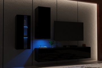 ROYAL24_MARKT Wohnwand - Wohnraum-Trends / Hochwertige Materialien für deine Wohnwand -, (Komplett Set, 4-St., Liam E9), Elegantes Design - LED Beleuchtung - Neu 2024