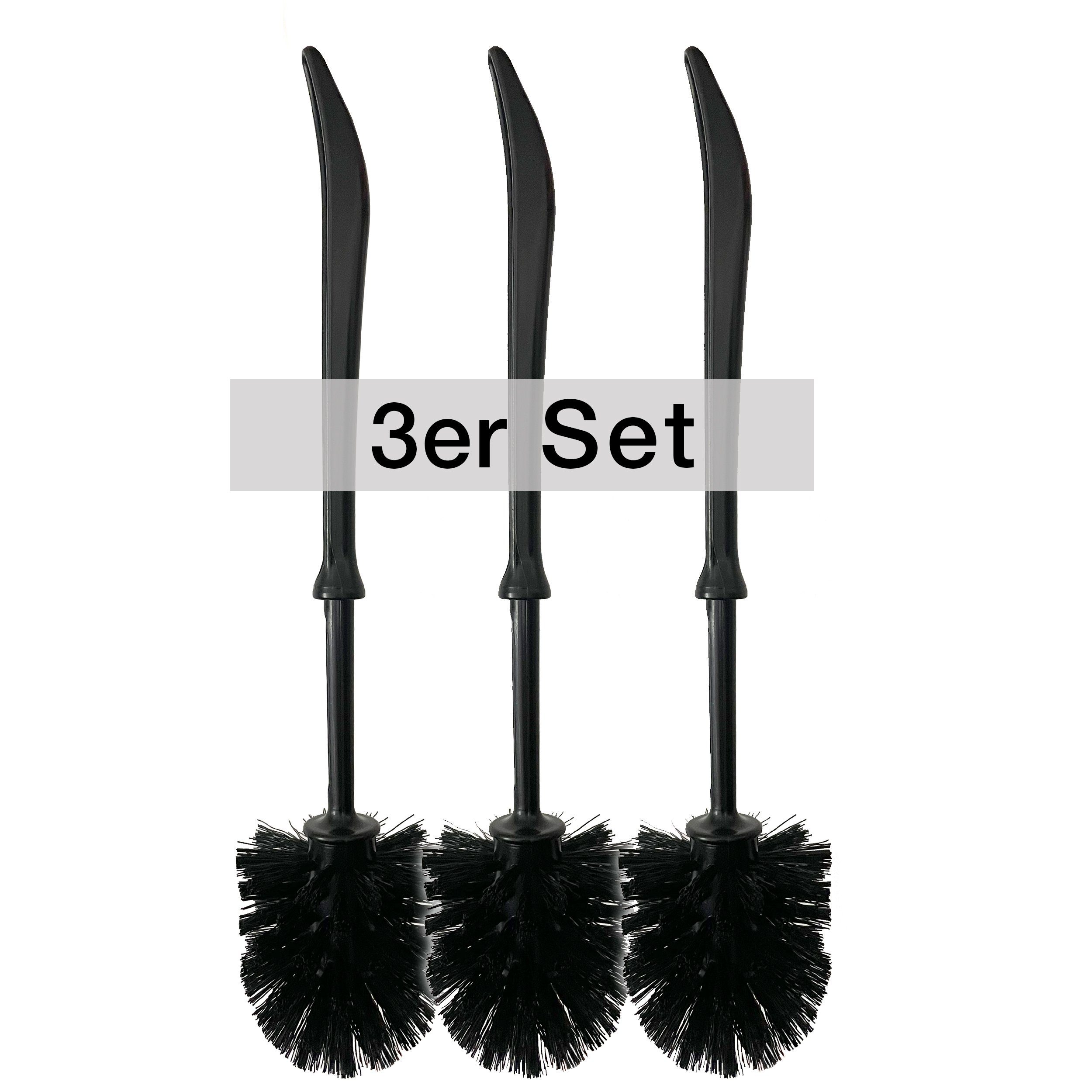 SHD WC-Reinigungsbürste WC Bürste, Klobürste, schwarze Toilettenbürste (3er Set) 35 cm, (Spar-Set, 3-tlg)