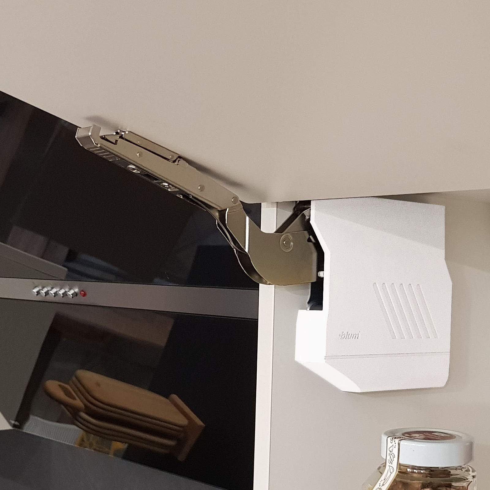 blum Möbelbeschlag Komplettset Aventos HK-S Klappenbeschlag seidenweiß inkl. Ab, inkl. Abdeckkappen