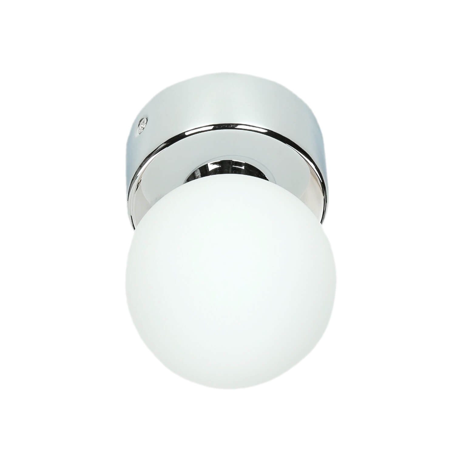 Licht-Erlebnisse Wandleuchte BRAZOS, ohne Leuchtmittel, Badlampe Wand Glas Chrom Kugelschirm rund blendarm Spiegelleuchte. € 29,95