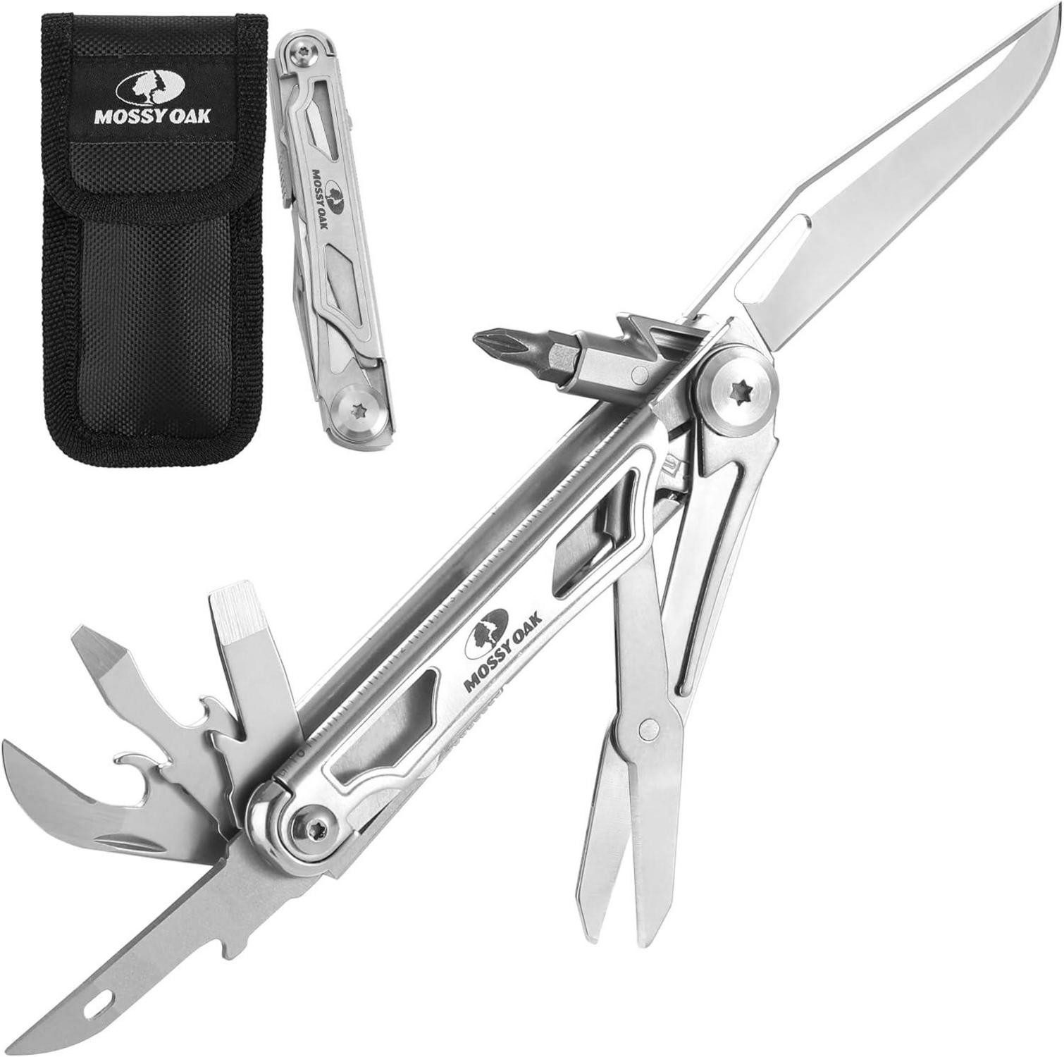 Multitool Klappmesser 12-in-1 Multitool Edelstahl mit Gürtelclip