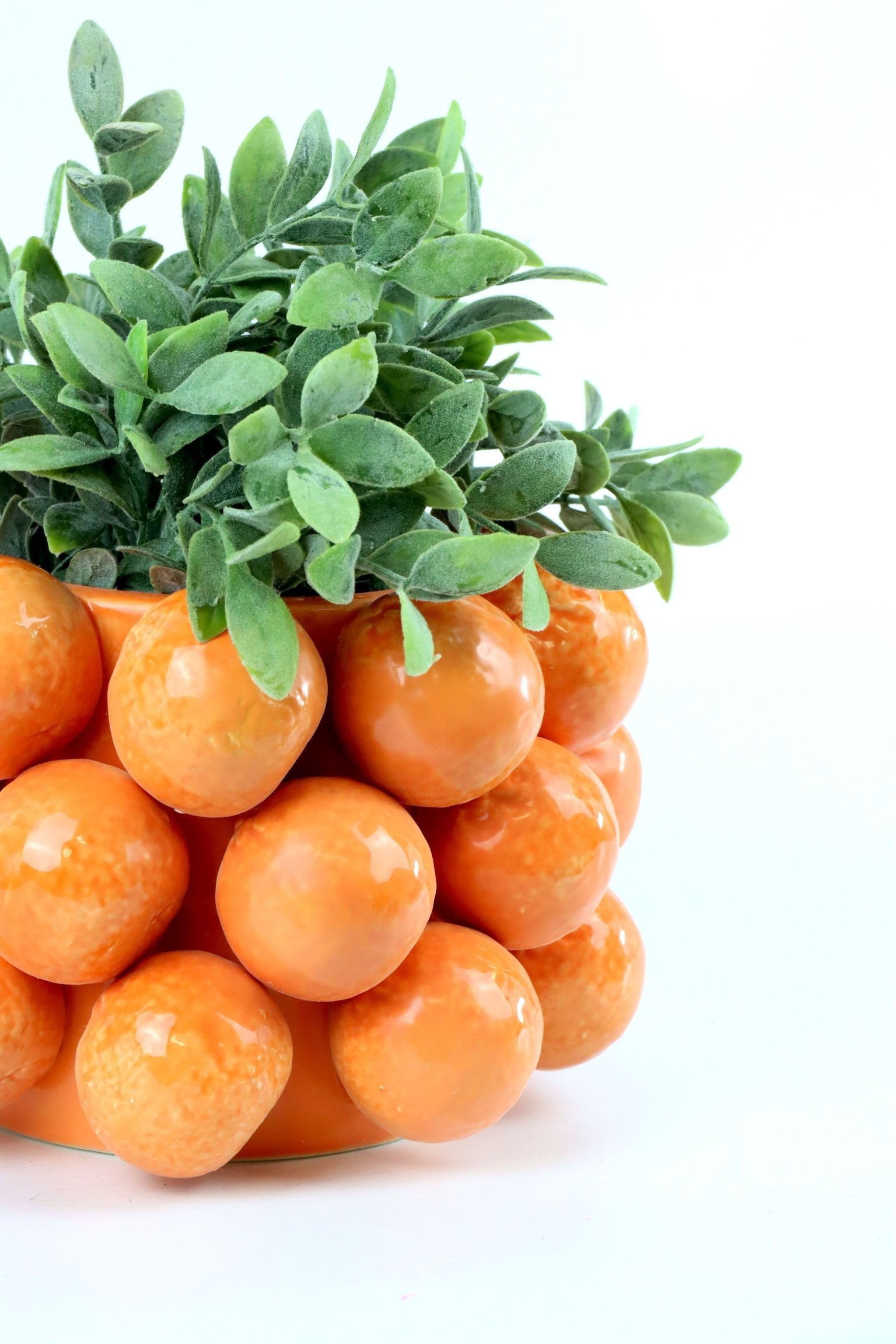 FURNARO Übertopf, handgefertigt in Orangendesign, aus Keramik ca. 21cm