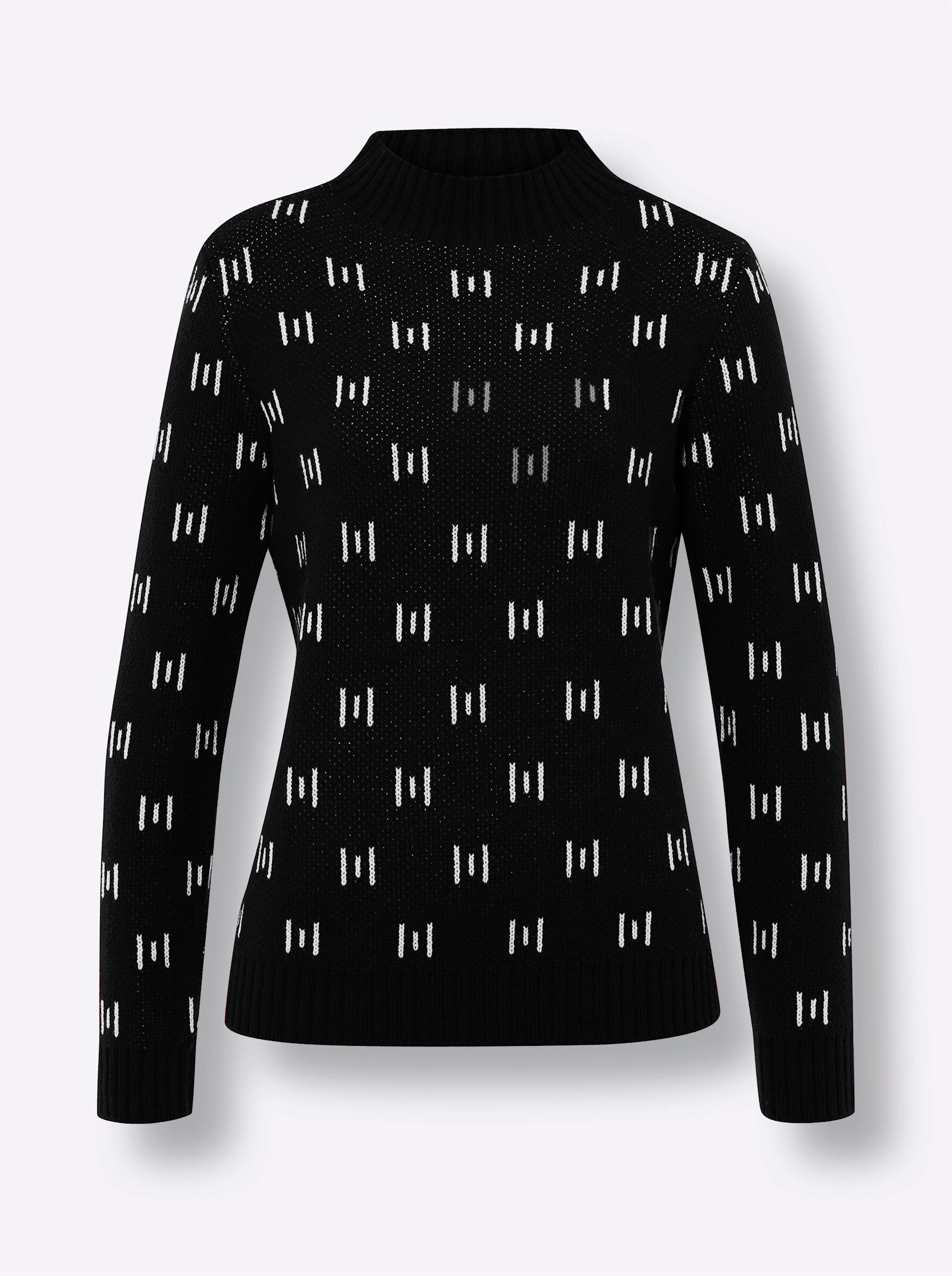 Strickpullover Stehkragen-Pullover Langarm Jersey