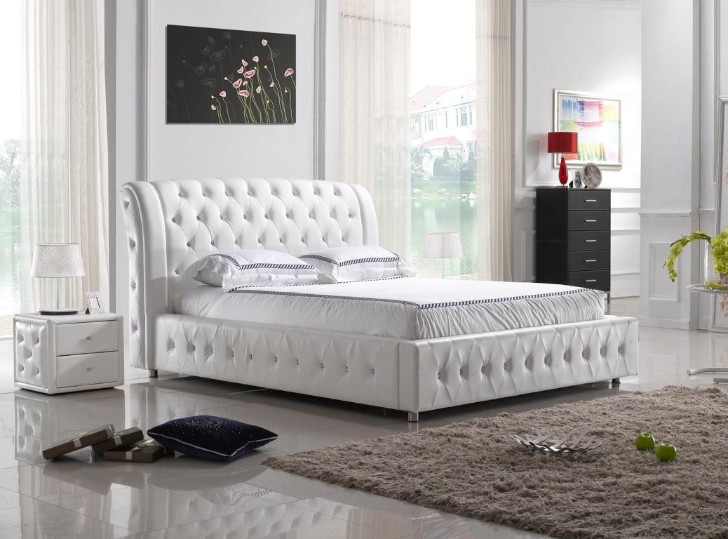JVmoebel Bett Luxus Lederbett im modernen Hotelstil mit Stauraum und Holzrahmen (1-tlg), Made in Europa