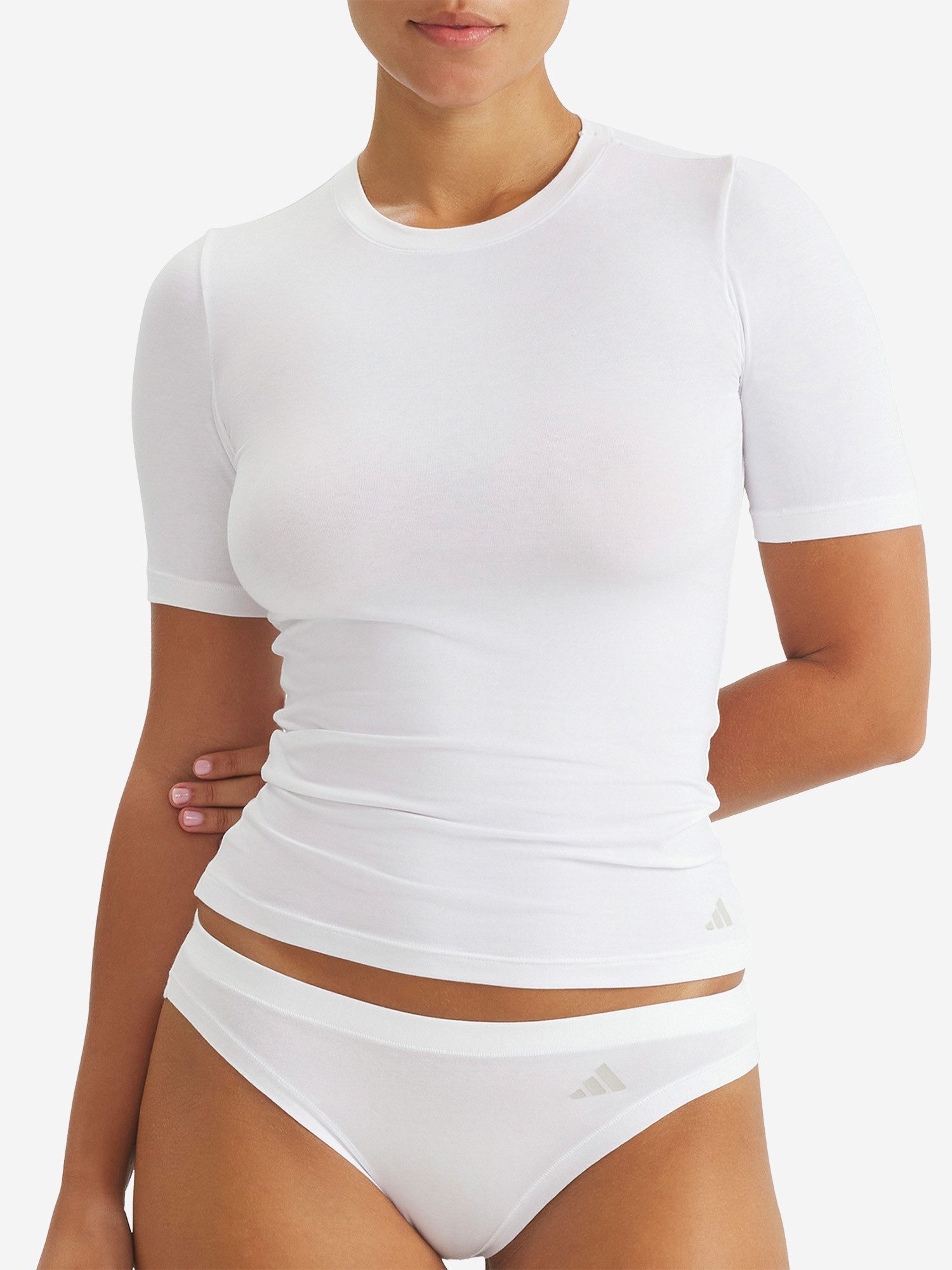 adidas Sportswear Slip Sport Active Modal Comfort - perfekter Sitz - Heatseal adidas Logo (2-St) Unterhose Bikini-Slip Doppelpack Damen Gym Training Yoga Mehrpack