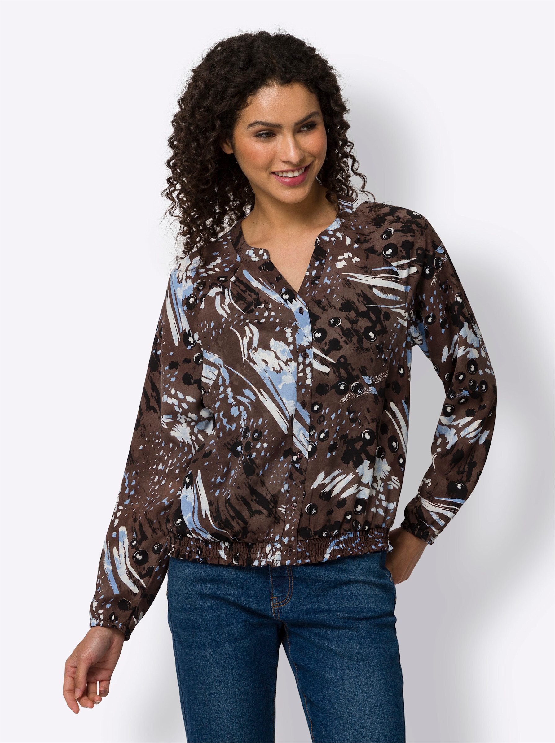 heine Klassische Bluse Druckbluse . günstig online kaufen