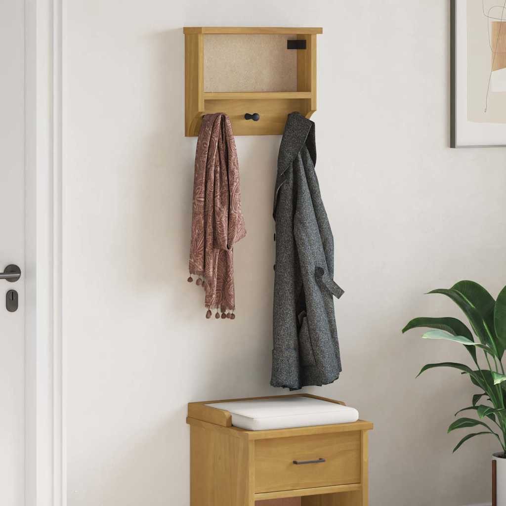 vidaXL Garderobenständer Wandgarderobe SANDNES 45x12x35 cm Massivholz Kiefer, (1 St)