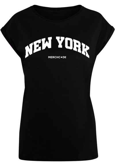 Merchcode T-Shirt Merchcode Damen Ladies New York Wording - T-Shirt (1-tlg)